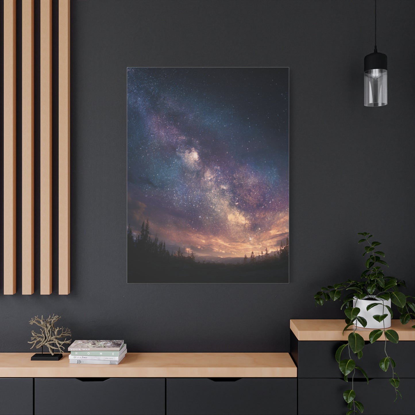 Galactic Night Matte Canvas Print, Cosmic Wall Art for Home Decor, Celestial Decor, Starry Night Art, Space Lover Gift, Bedroom Wall Art
