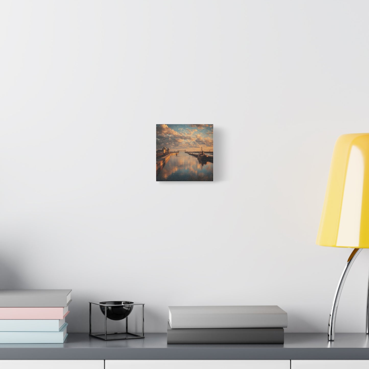 Stretched Canvas Wall Art, Serene River Reflection, Home Decor, Modern Aesthetic, Nature Photography, Gift Idea, Inspirational Decor