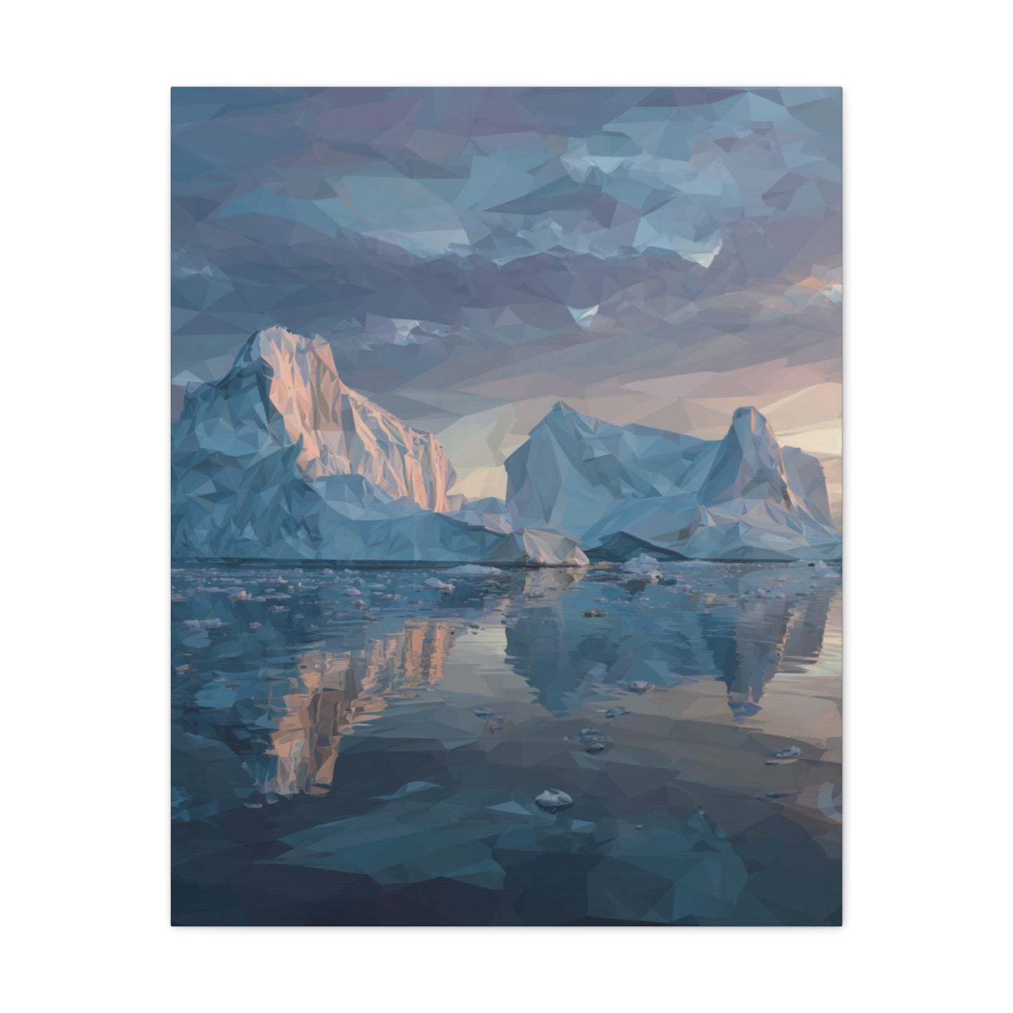 Stretched Canvas Art Print, Geometric Landscape Wall Decor, Minimalist Home Accent, Nature-Inspired Artwork, Unique Gift Idea