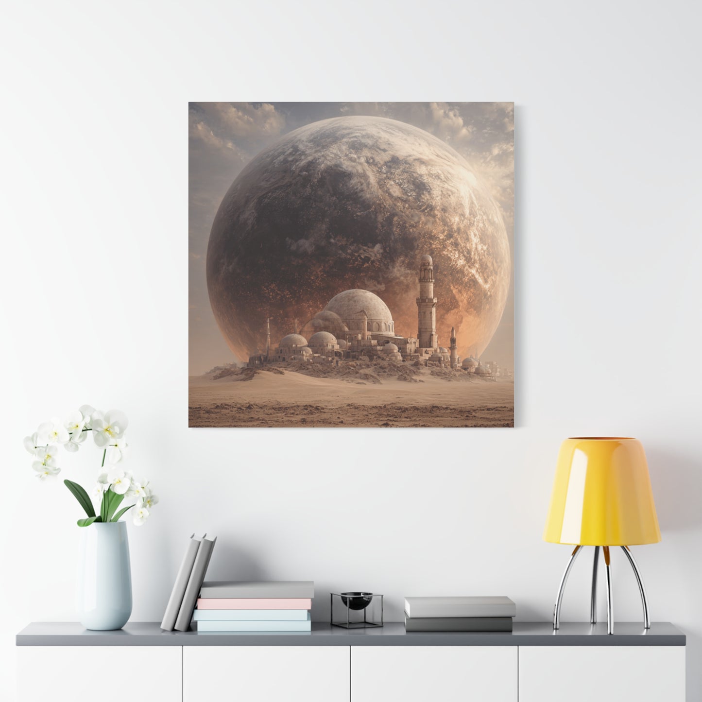 Cosmic Landscape Canvas Art, Wall Decor, Celestial Print, Space Artwork, Home Decoration, Gift for Science Fiction Lovers