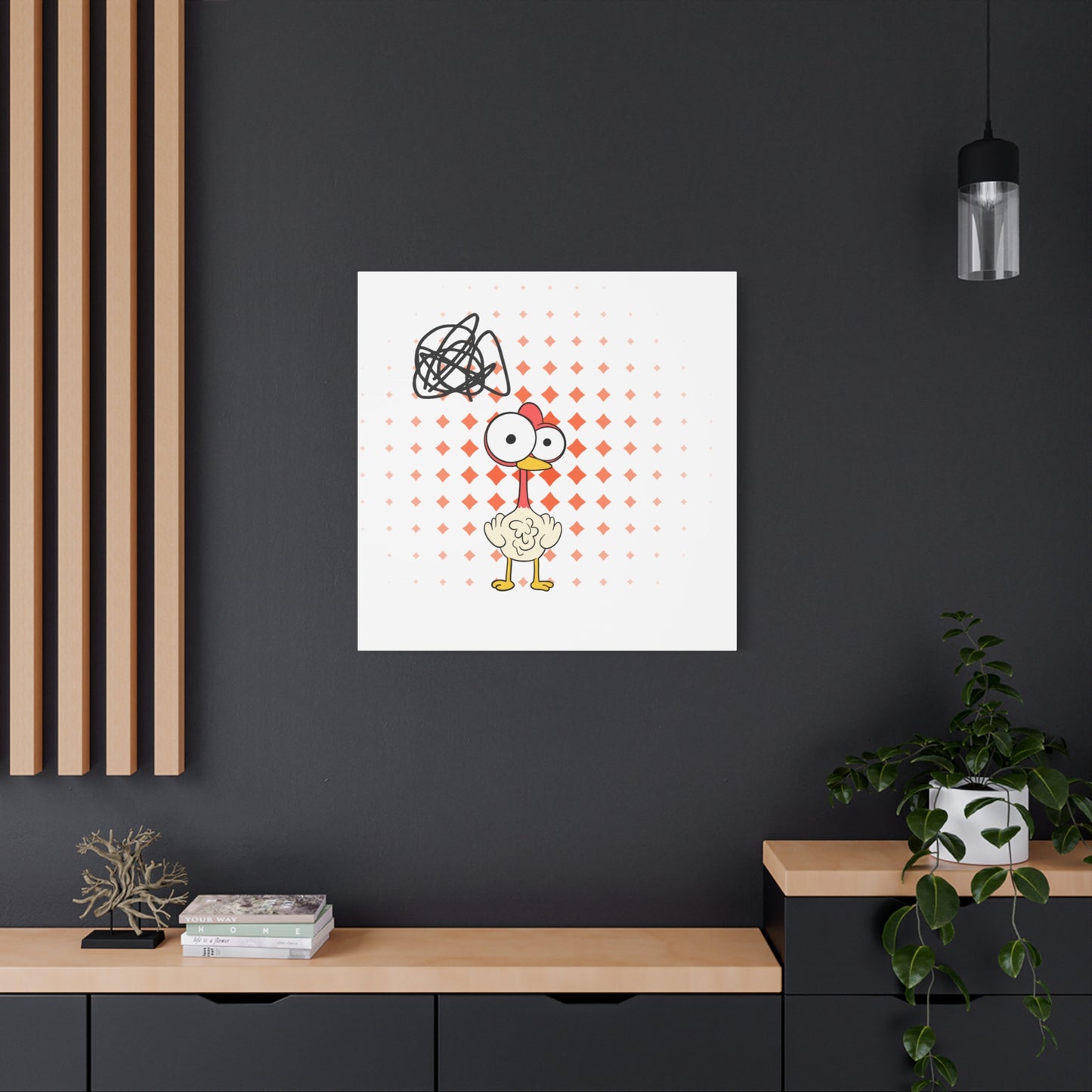 Whimsical Chicken Canvas Wall Art