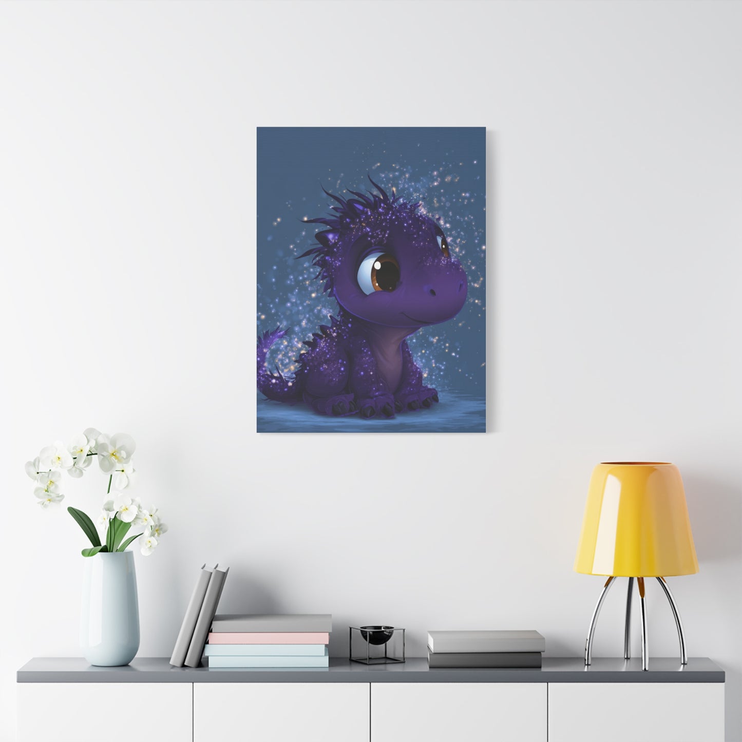 Whimsical Dragon Canvas Art, Cute Nursery Decor, Fantasy Wall Decor, Kids Room Art, Magical Home Gift, Birthday Gift