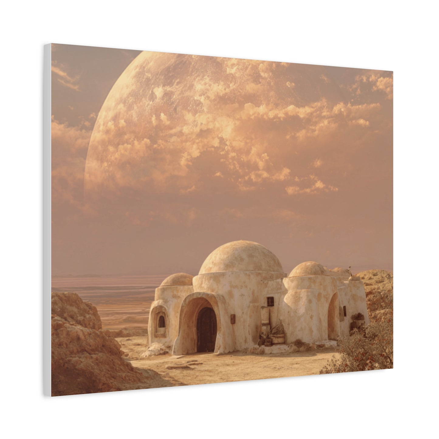 Stretched Canvas Art Print, Matte Wall Decor, Desert Landscape, Home Office Art, Gift for Art Lovers, Space Decor, Unique Wall Art