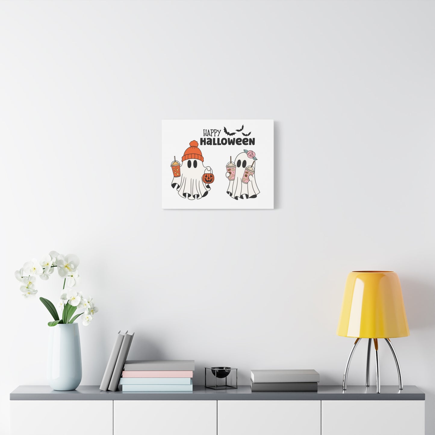 Canvas Print - Adorable Ghost Friends, Happy Halloween
