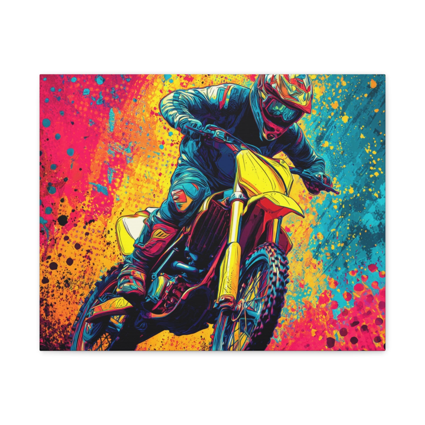 Vibrant Motocross Canvas Art, Perfect for Sports Enthusiasts, Wall Decor, Gift for Bikers, Home or Office Decoration