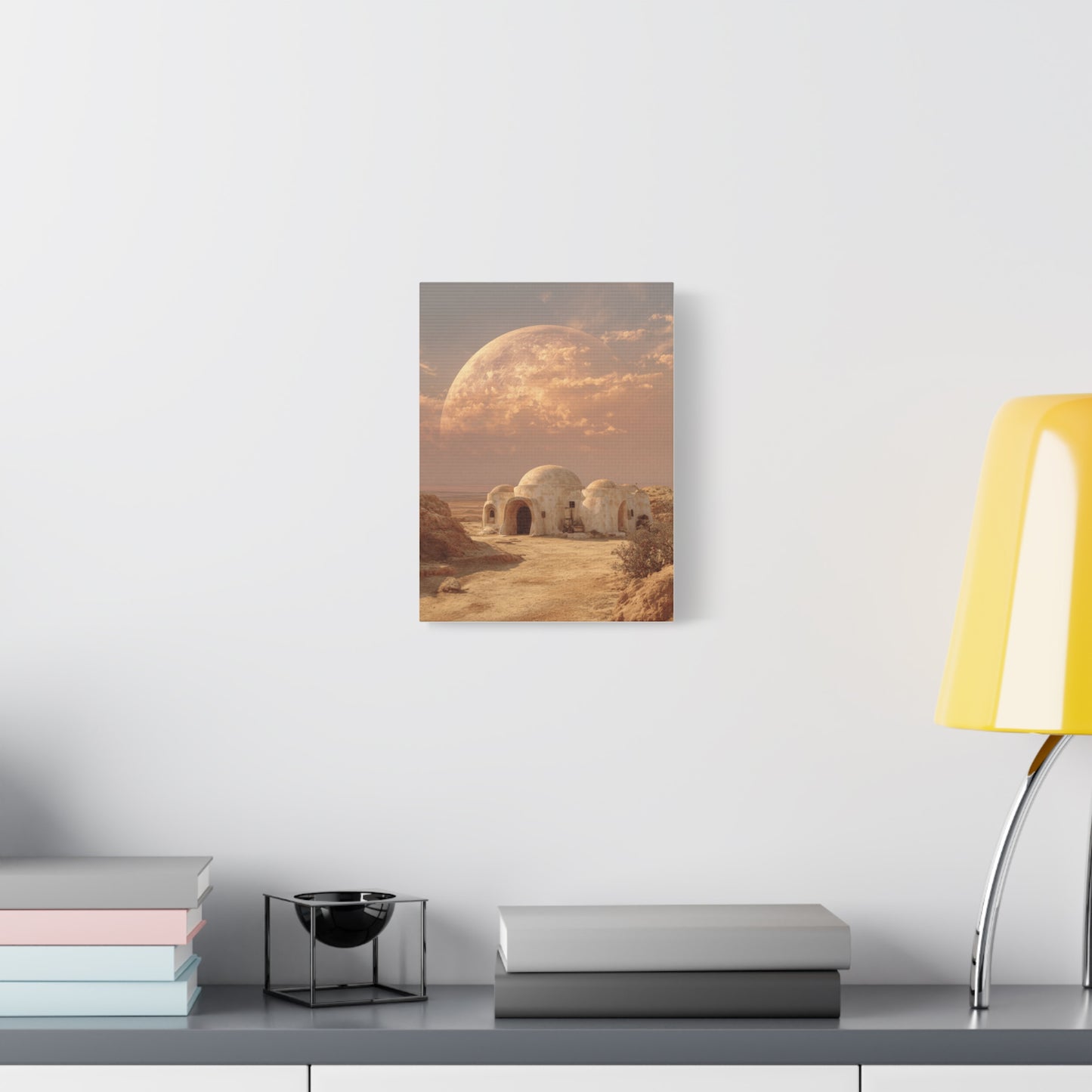 Stretched Canvas Art Print, Matte Wall Decor, Desert Landscape, Home Office Art, Gift for Art Lovers, Space Decor, Unique Wall Art