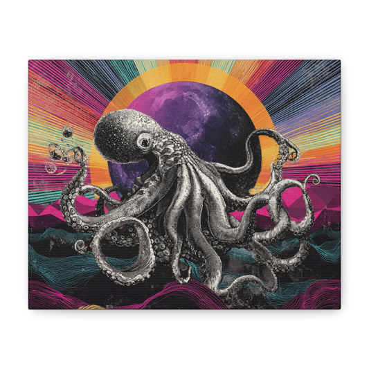 Colorful Octopus Canvas Art - Vibrant Wall Decor, Nature Decor, Ocean Lovers Gift, Modern Home Art, Unique Gift Idea