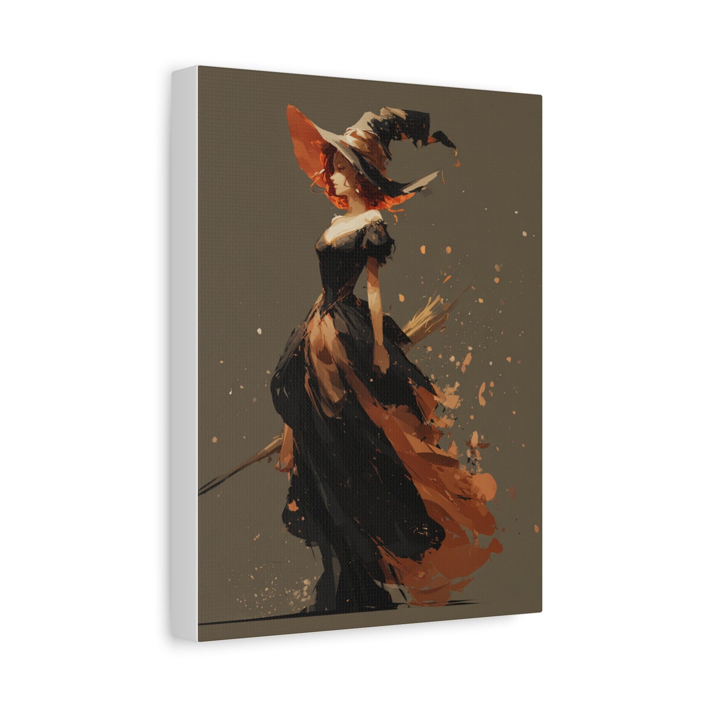 Witch Art Canvas Wall Decor, Magical Witch Painting, Halloween Home Decor, Modern Art Print, Witchcraft Wall Art