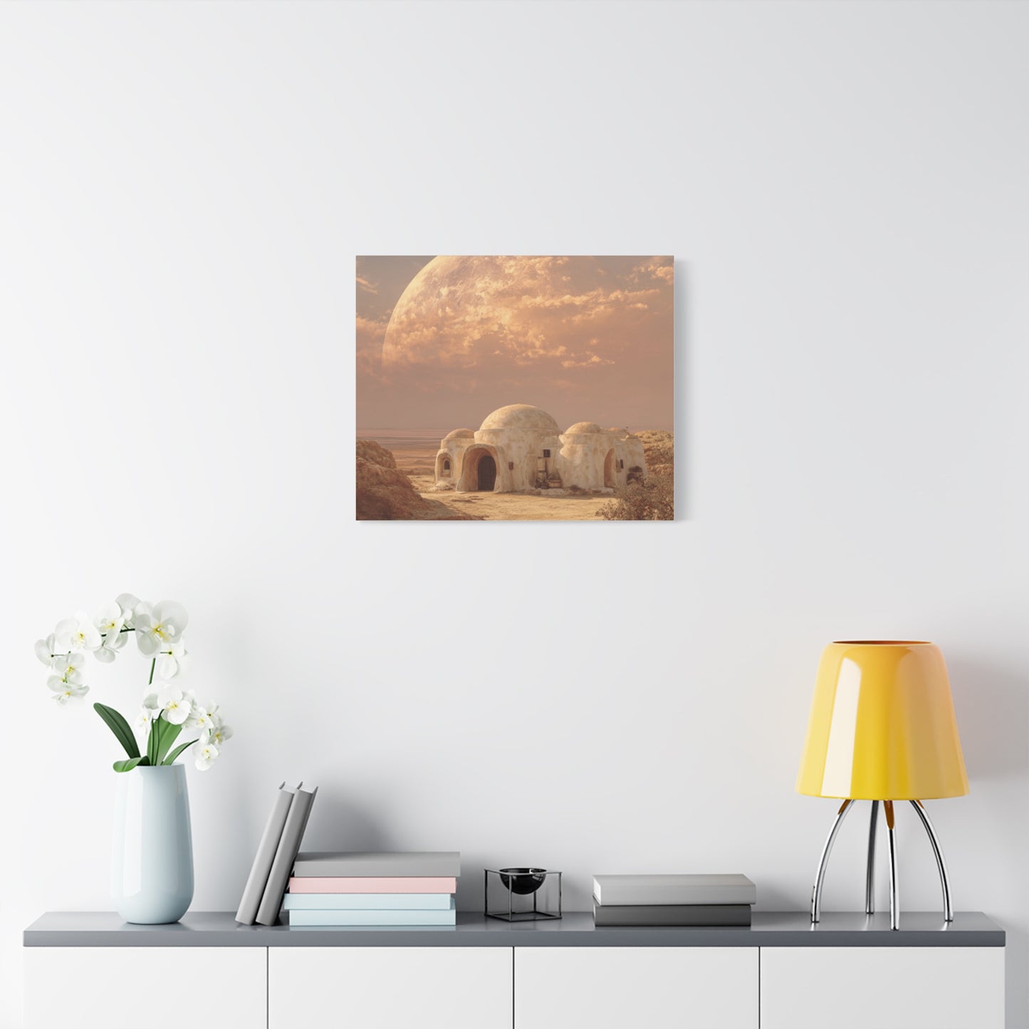 Stretched Canvas Art Print, Matte Wall Decor, Desert Landscape, Home Office Art, Gift for Art Lovers, Space Decor, Unique Wall Art