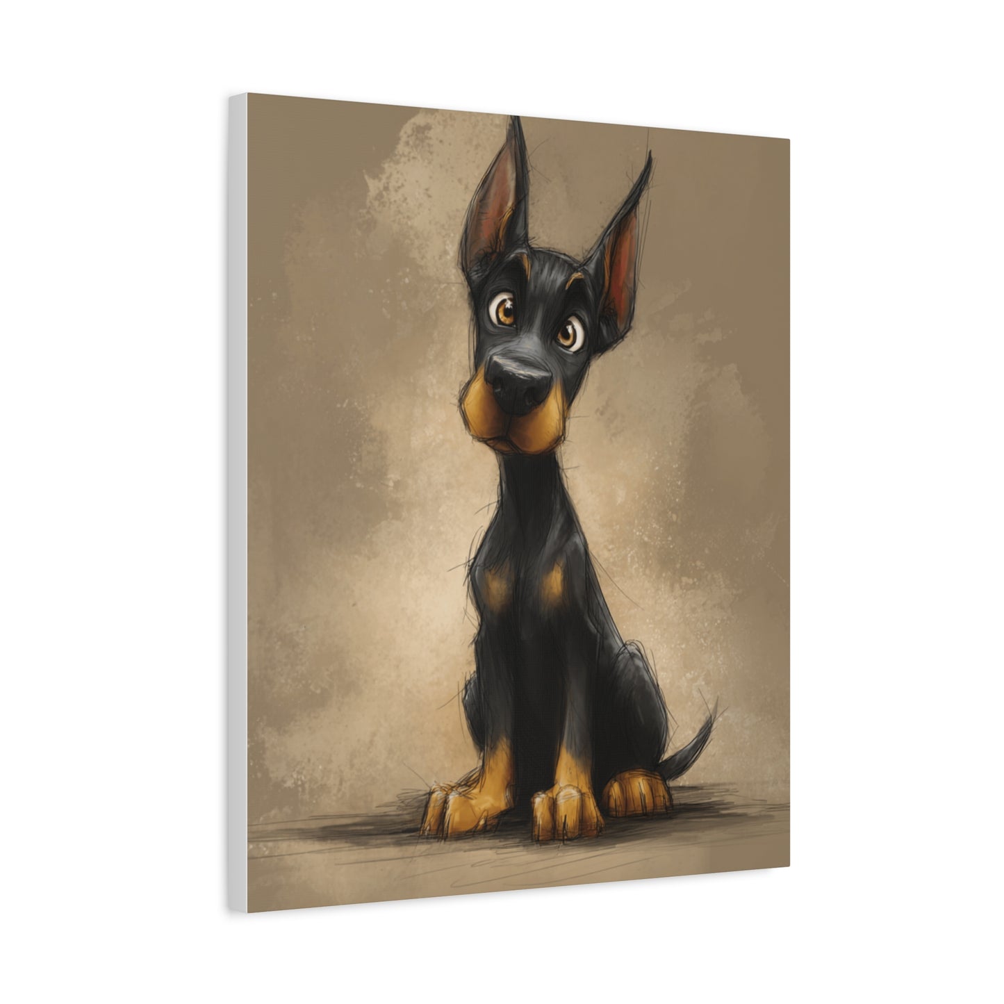 Cute Dog Art Canvas Print, Stretched Dog Wall Decor, Pet Lover Gift, Home Decor for Dog Owners, Animal Portrait, Dog Mom Gift