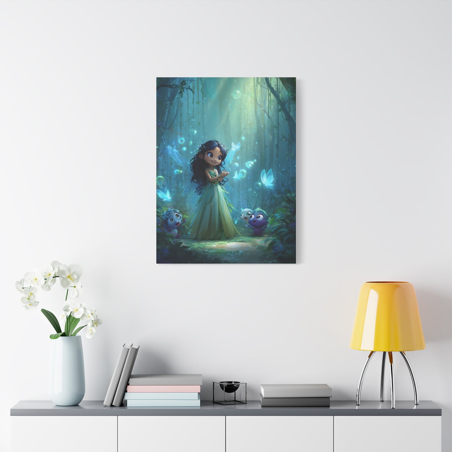 Whimsical Fairy Tale Canvas Wall Art, Enchanted Forest Decor, Fantasy Children's Room Wall Art, Magical Gift for Kids, Home Decor
