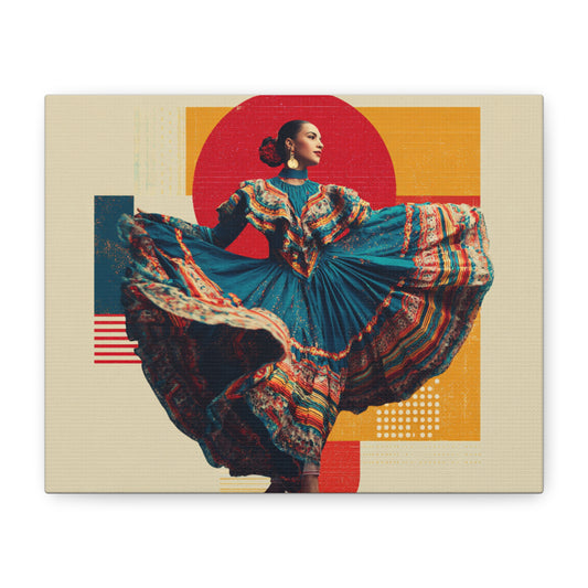 Vibrant Dance Art Canvas Print, Colorful Wall Decor, Bohemian Home Decor, Unique Gift for Dancers, Cultural Celebration Art