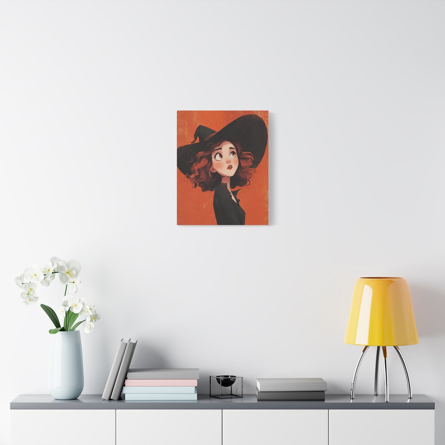 Whimsical Witch Canvas Print, Halloween Decor, Art for Home, Gift for Witches, Fall Wall Art, Magic Lover's Gift