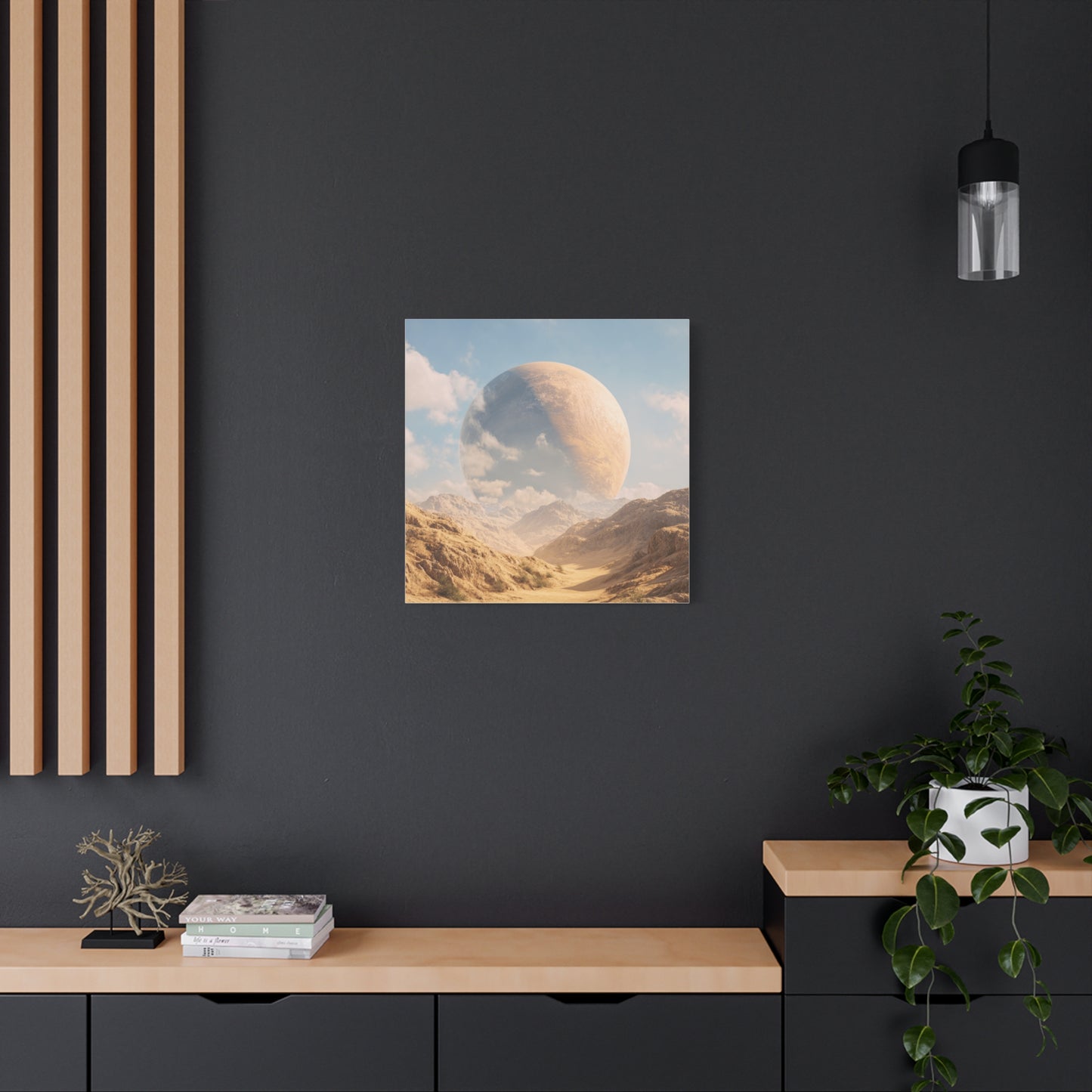 Stretched Canvas Wall Art - Dreamy Planet Landscape, Home Decor, Gallery Wall, Gift for Space Lovers, Nature Theme