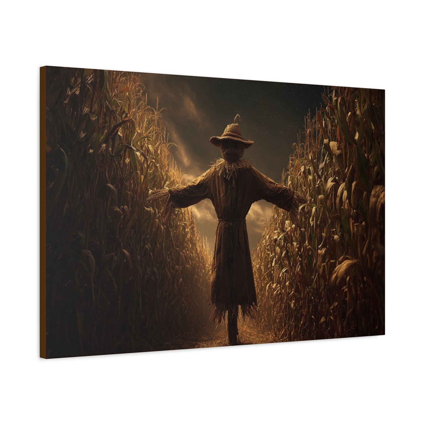 Canvas Print -  Scarecrow in Field - Wall Art Decor - Halloween