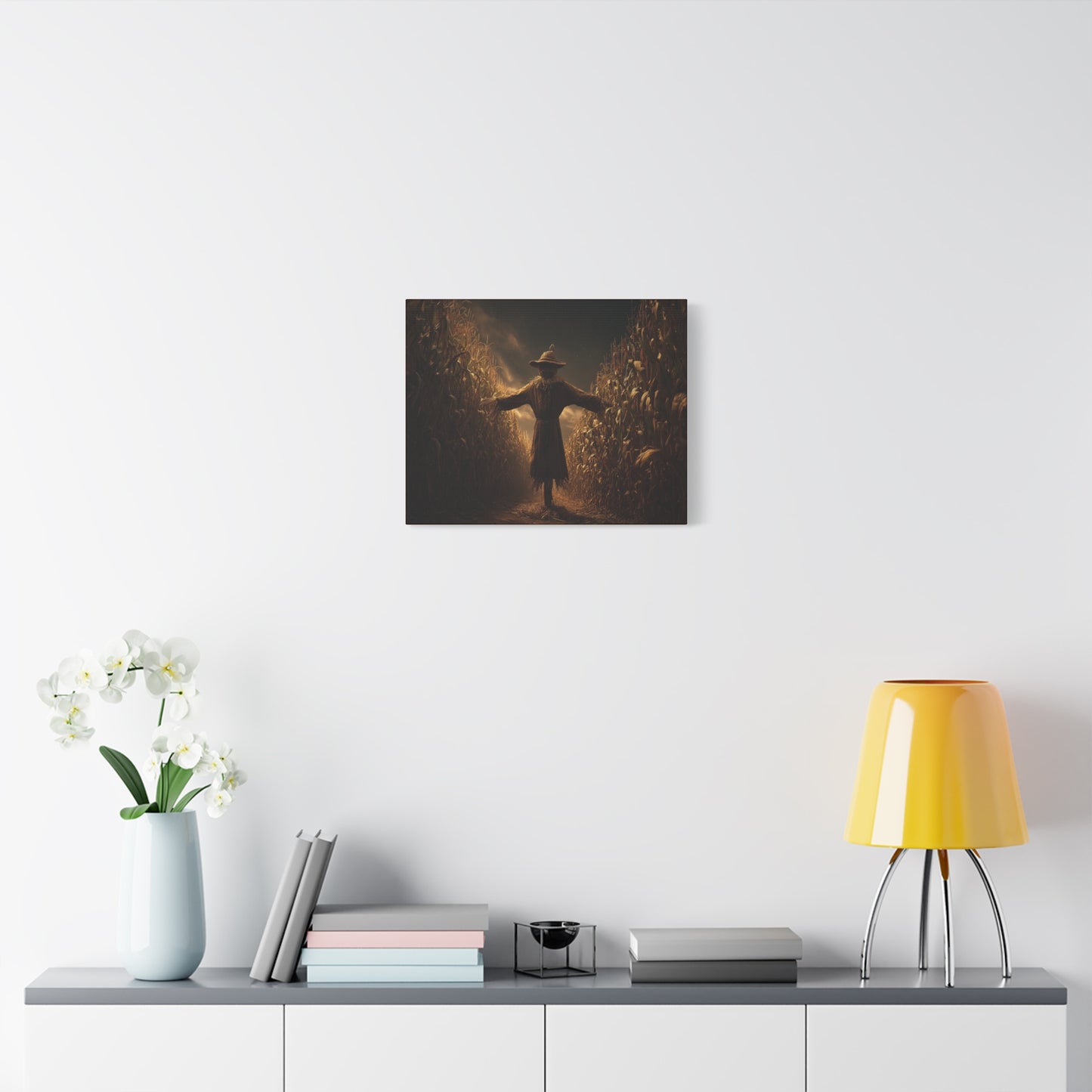 Canvas Print -  Scarecrow in Field - Wall Art Decor - Halloween