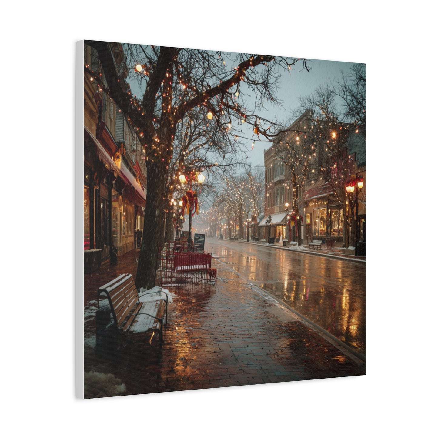 Cozy Winter Canvas Wall Art, Holiday Decor, Home Decoration, Gift for Her, Christmas Vibes, Seasonal Artwork