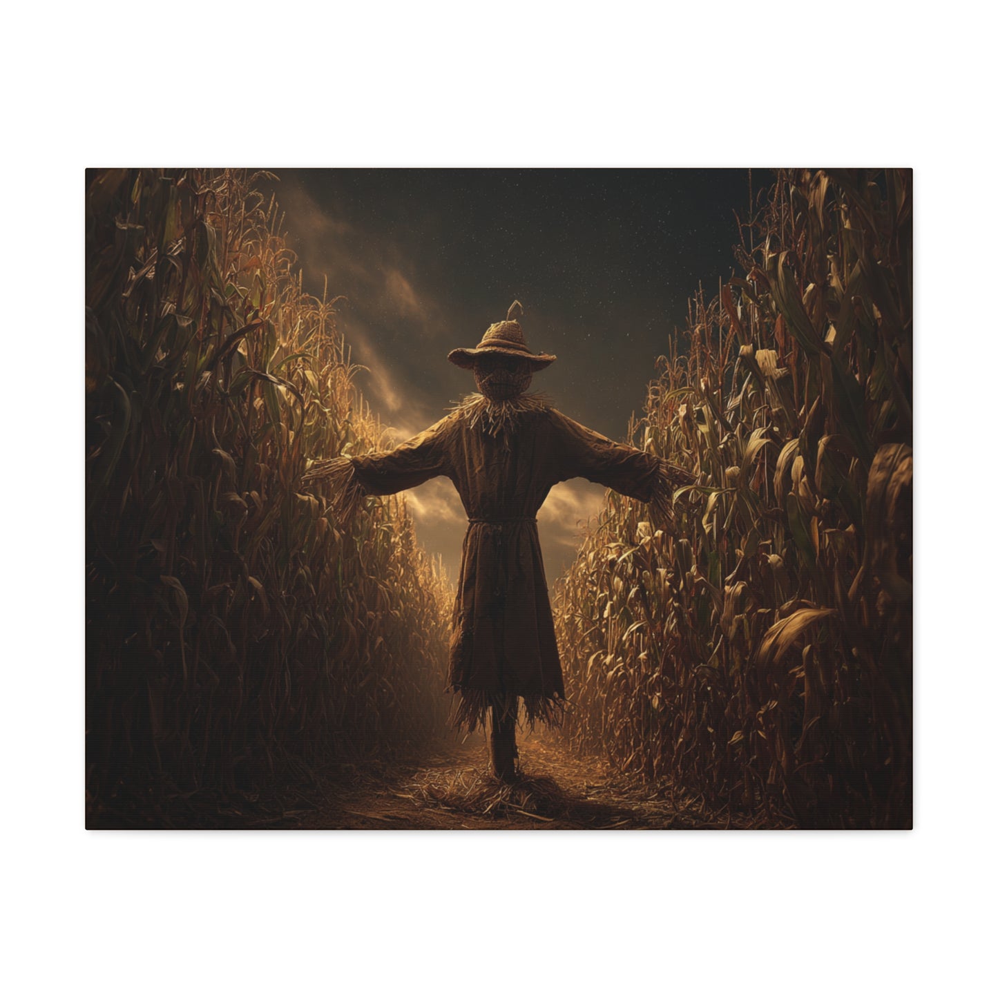 Canvas Print -  Scarecrow in Field - Wall Art Decor - Halloween