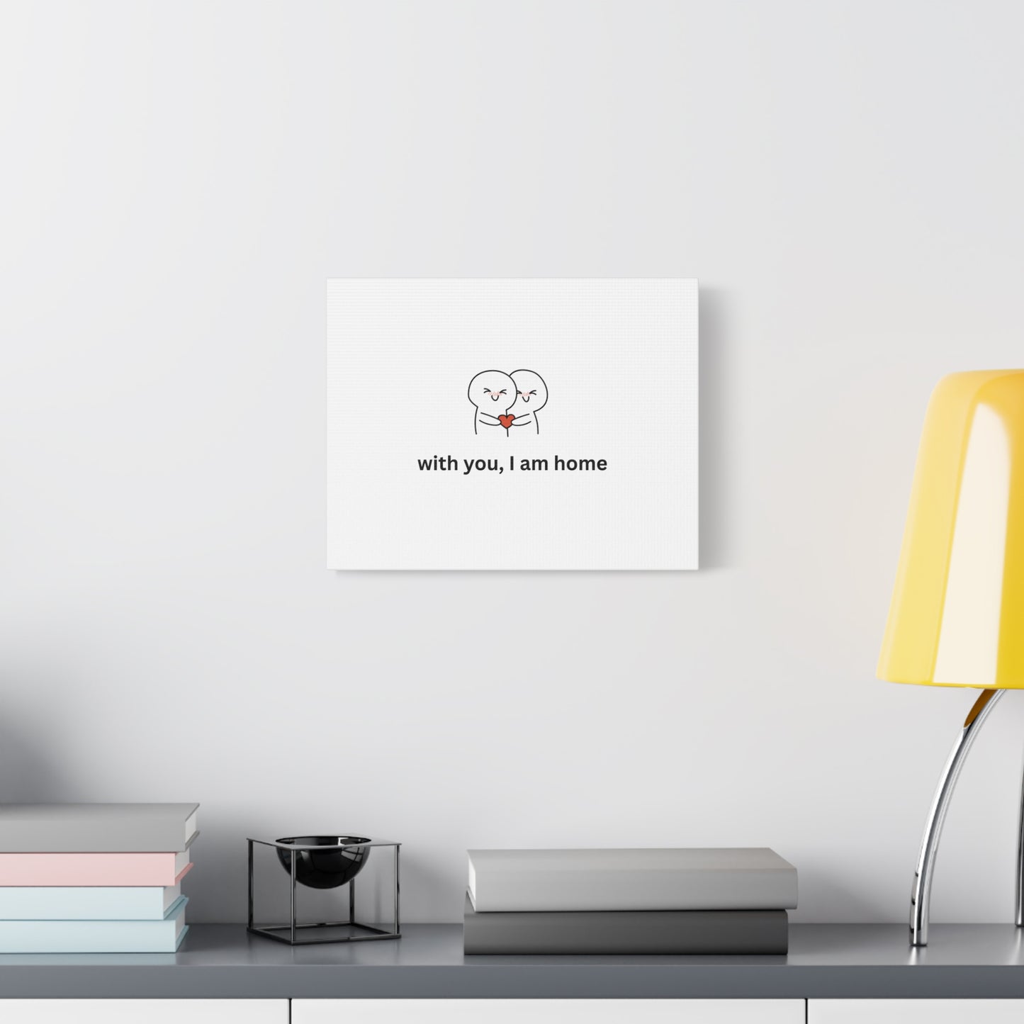 Matte Canvas Wall Art - "With You, I Am Home" | Home Decor, Gift for Couples, Relationship Milestone, Love Art