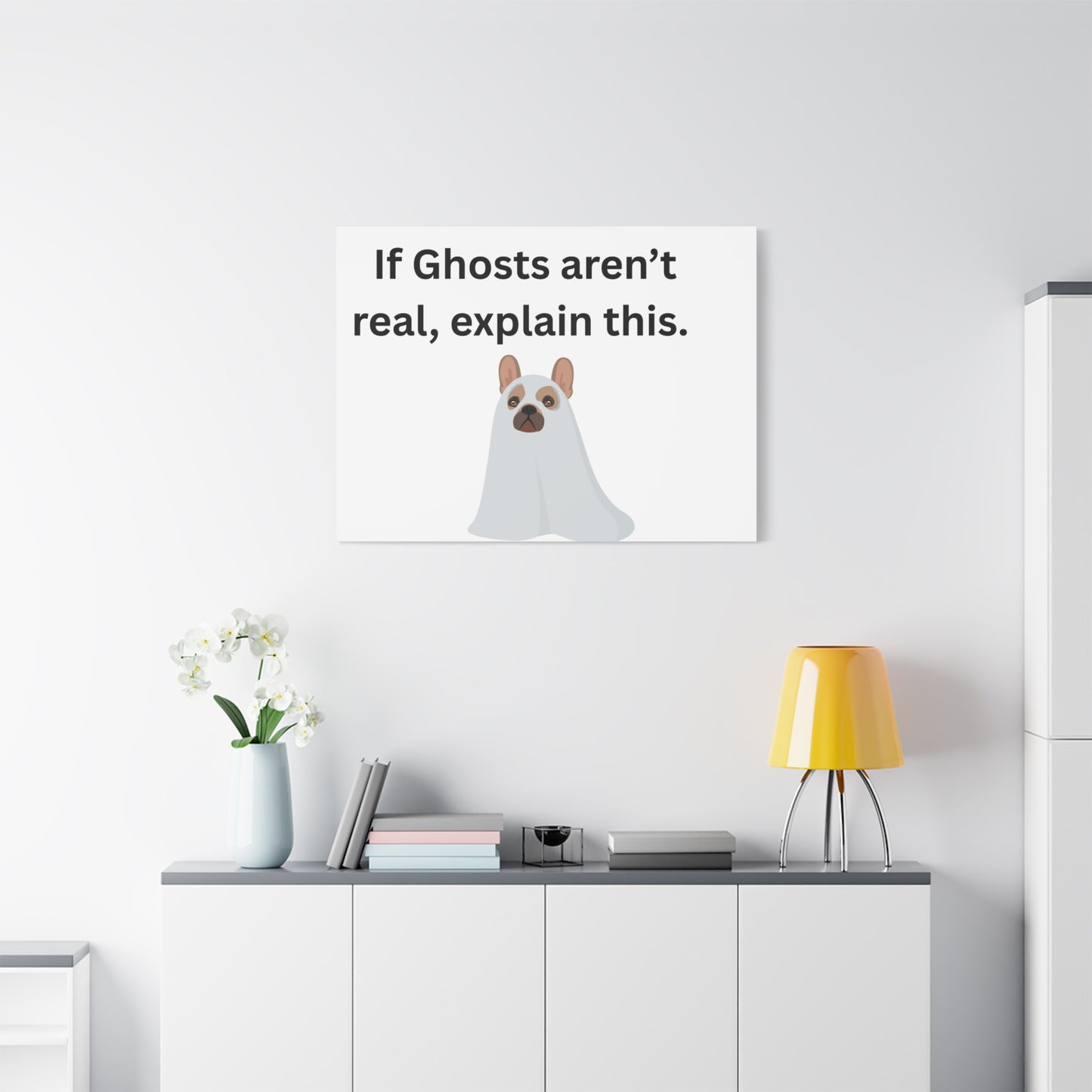 Funny Ghost Dog Canvas Art