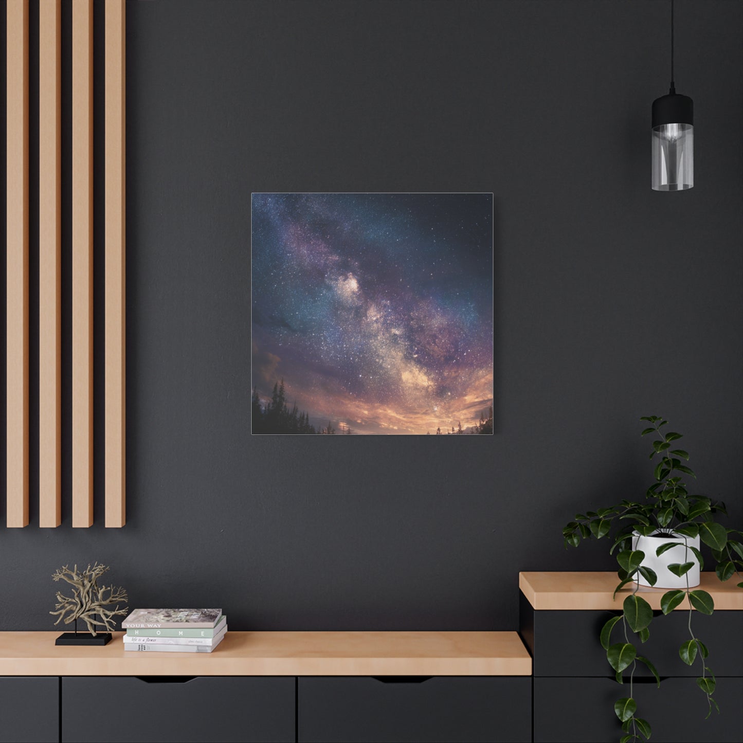 Galactic Night Matte Canvas Print, Cosmic Wall Art for Home Decor, Celestial Decor, Starry Night Art, Space Lover Gift, Bedroom Wall Art
