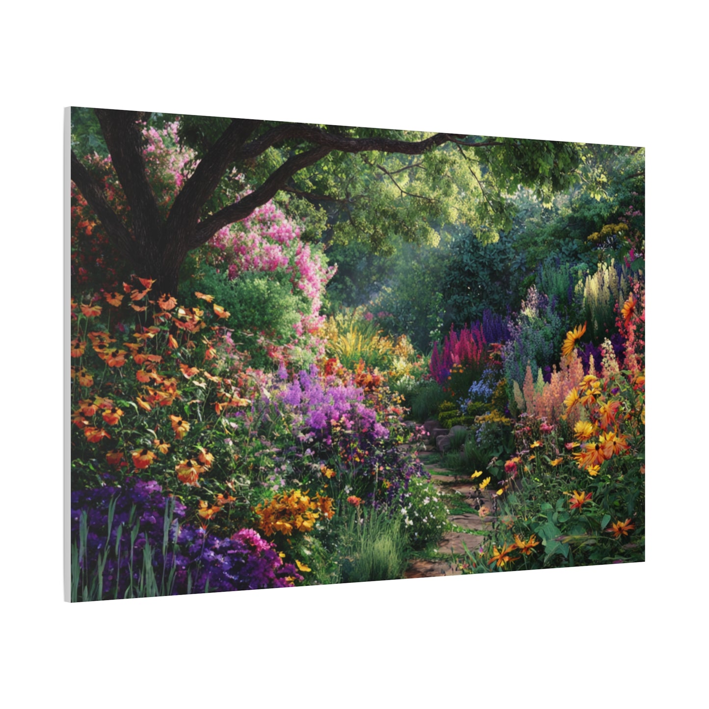 Vibrant Garden Canvas Art, Nature Wall Decor, Floral Home Accent, Landscape Print, Botanical Artwork for Any Room