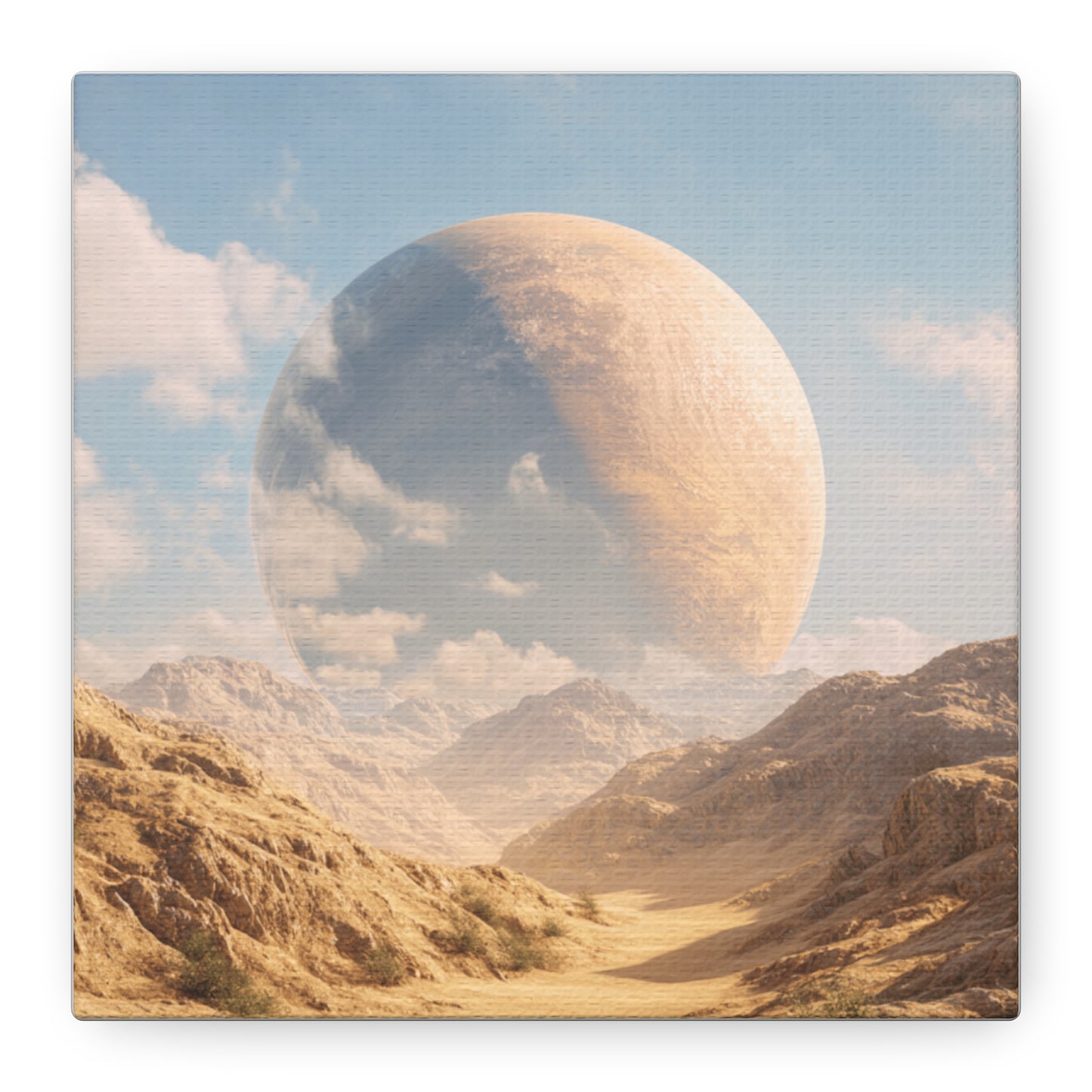 Stretched Canvas Wall Art - Dreamy Planet Landscape, Home Decor, Gallery Wall, Gift for Space Lovers, Nature Theme