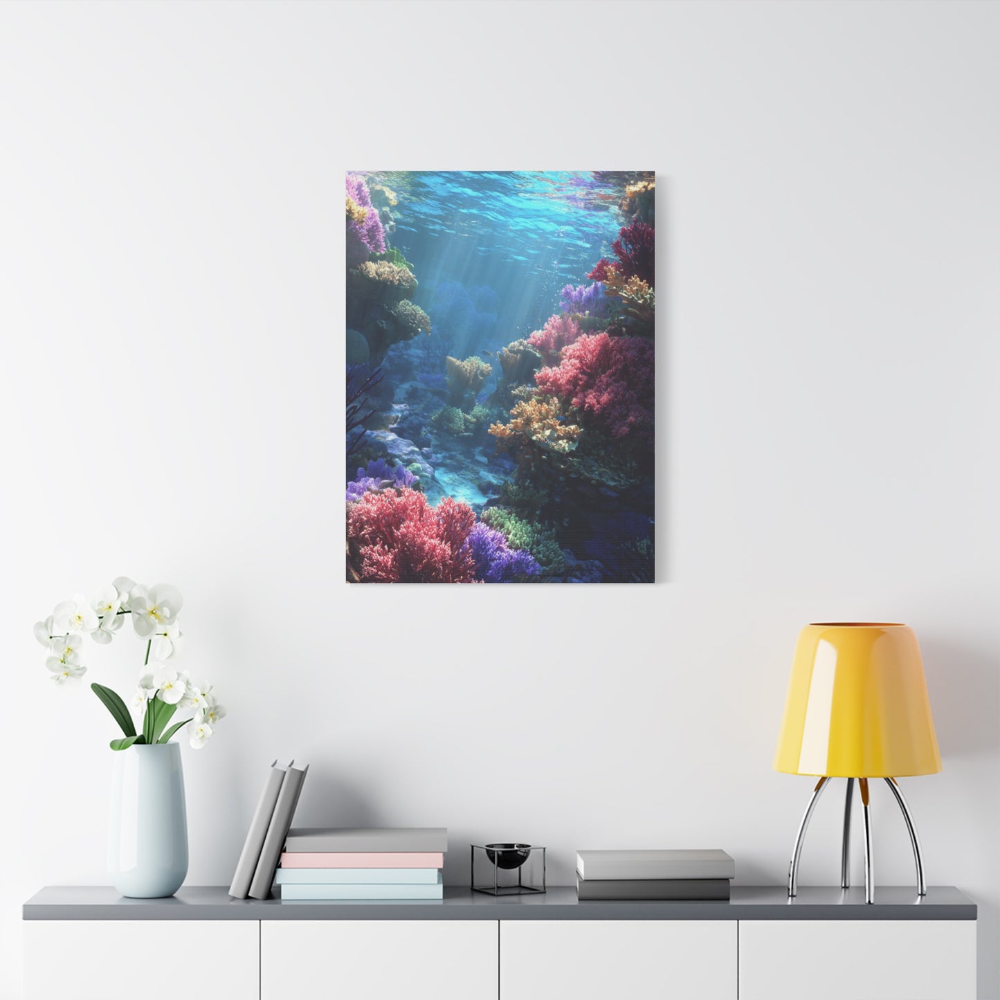 Vibrant Coral Reef Canvas Art, Underwater Decor, Ocean Wall Art, Beach House Decor, Gift for Ocean Lovers