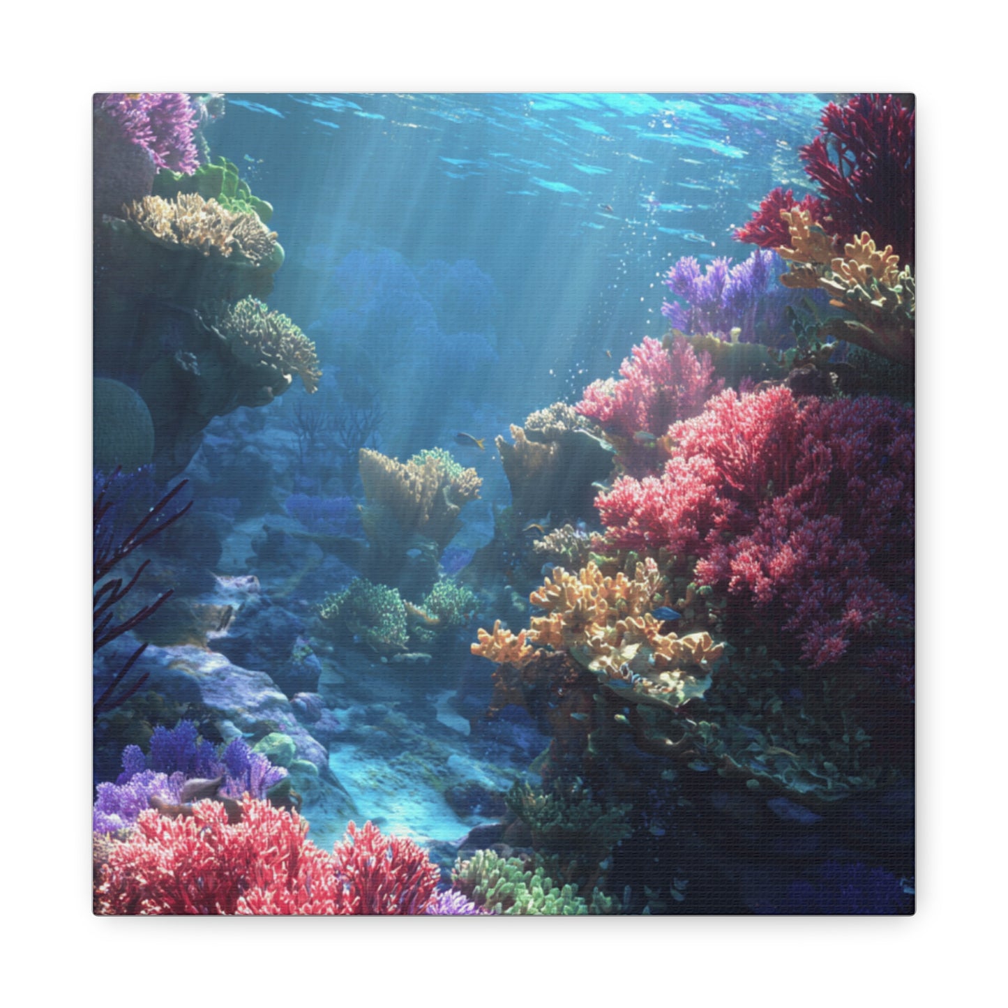 Vibrant Coral Reef Canvas Art, Underwater Decor, Ocean Wall Art, Beach House Decor, Gift for Ocean Lovers