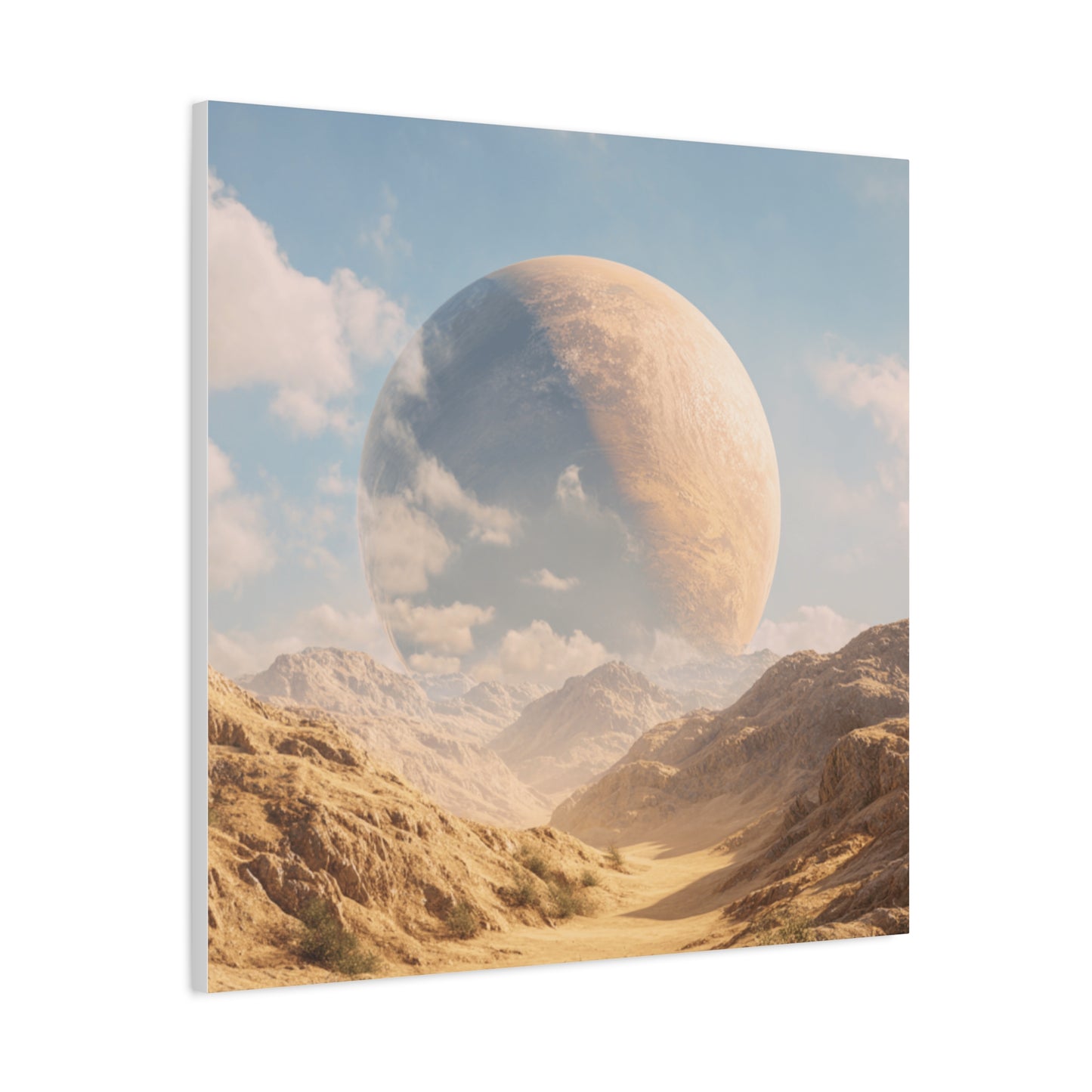 Stretched Canvas Wall Art - Dreamy Planet Landscape, Home Decor, Gallery Wall, Gift for Space Lovers, Nature Theme