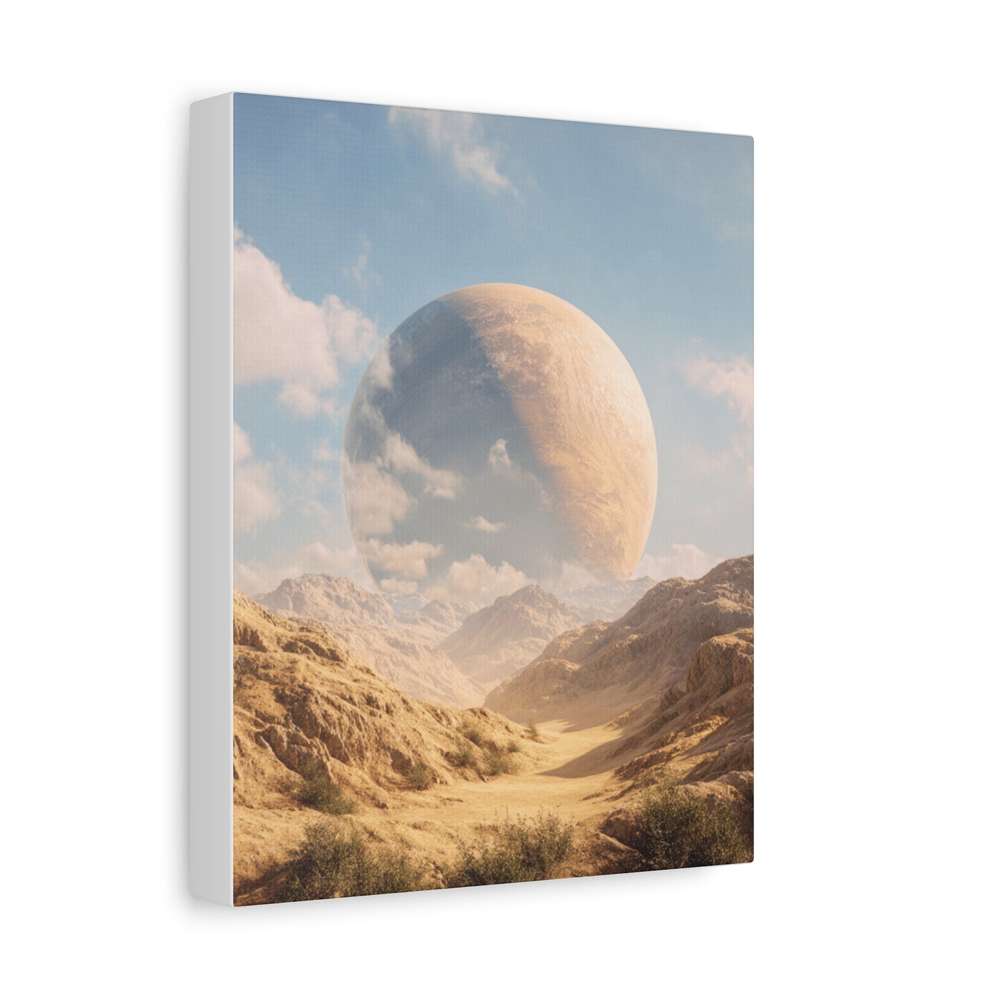 Stretched Canvas Wall Art - Dreamy Planet Landscape, Home Decor, Gallery Wall, Gift for Space Lovers, Nature Theme