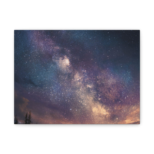 Galactic Night Matte Canvas Print, Cosmic Wall Art for Home Decor, Celestial Decor, Starry Night Art, Space Lover Gift, Bedroom Wall Art