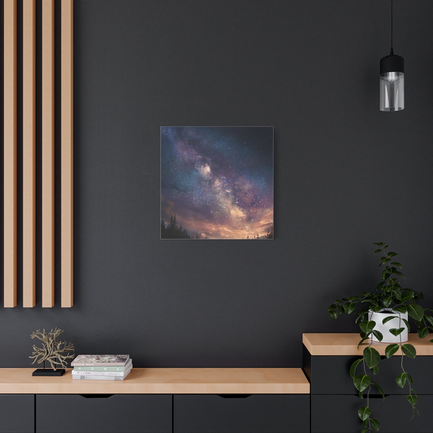 Galactic Night Matte Canvas Print, Cosmic Wall Art for Home Decor, Celestial Decor, Starry Night Art, Space Lover Gift, Bedroom Wall Art
