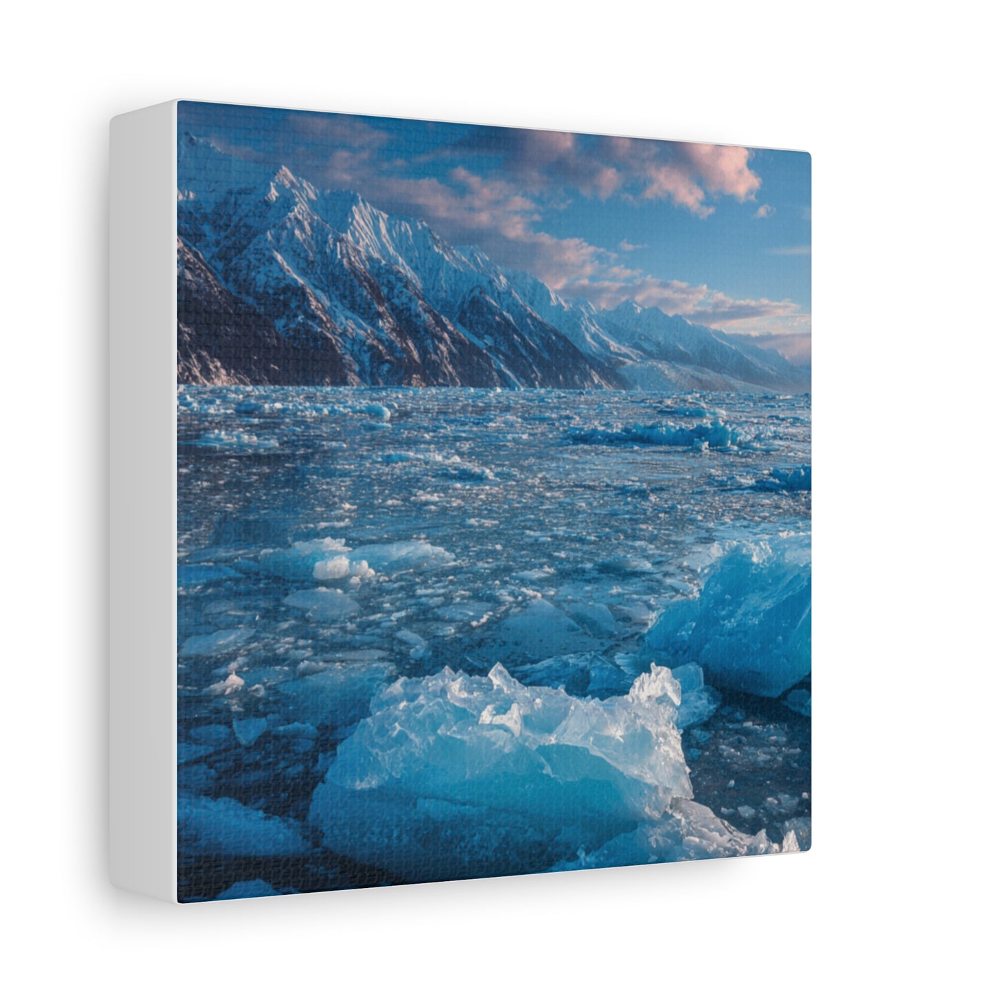 Serene Blue Glacier Canvas Wall Art, Landscape Decor, Home Serenity, Nature Prints for Living Room, Office, Gift Ideas