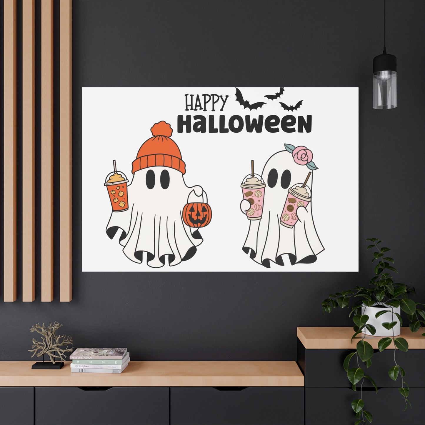 Canvas Print - Adorable Ghost Friends, Happy Halloween