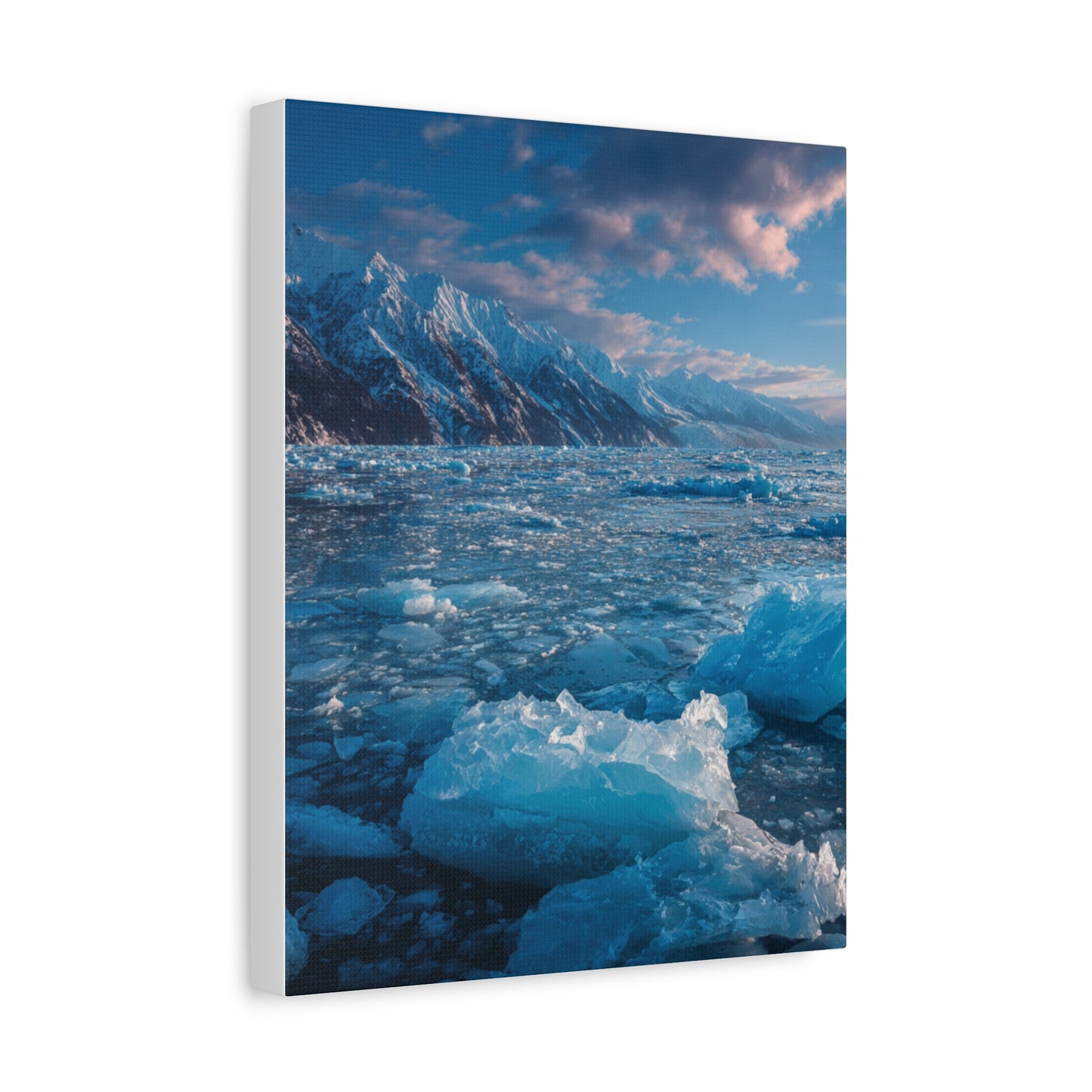Serene Blue Glacier Canvas Wall Art, Landscape Decor, Home Serenity, Nature Prints for Living Room, Office, Gift Ideas