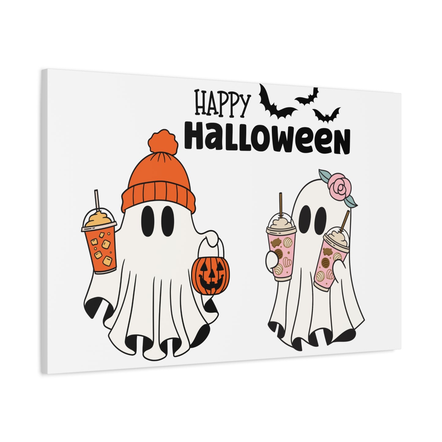 Canvas Print - Adorable Ghost Friends, Happy Halloween