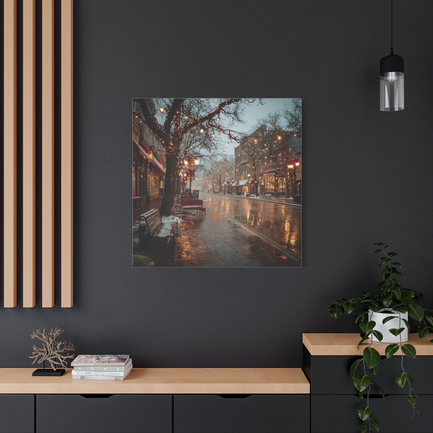Cozy Winter Canvas Wall Art, Holiday Decor, Home Decoration, Gift for Her, Christmas Vibes, Seasonal Artwork