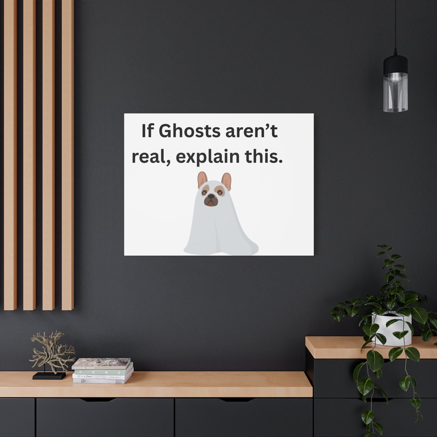 Funny Ghost Dog Canvas Art