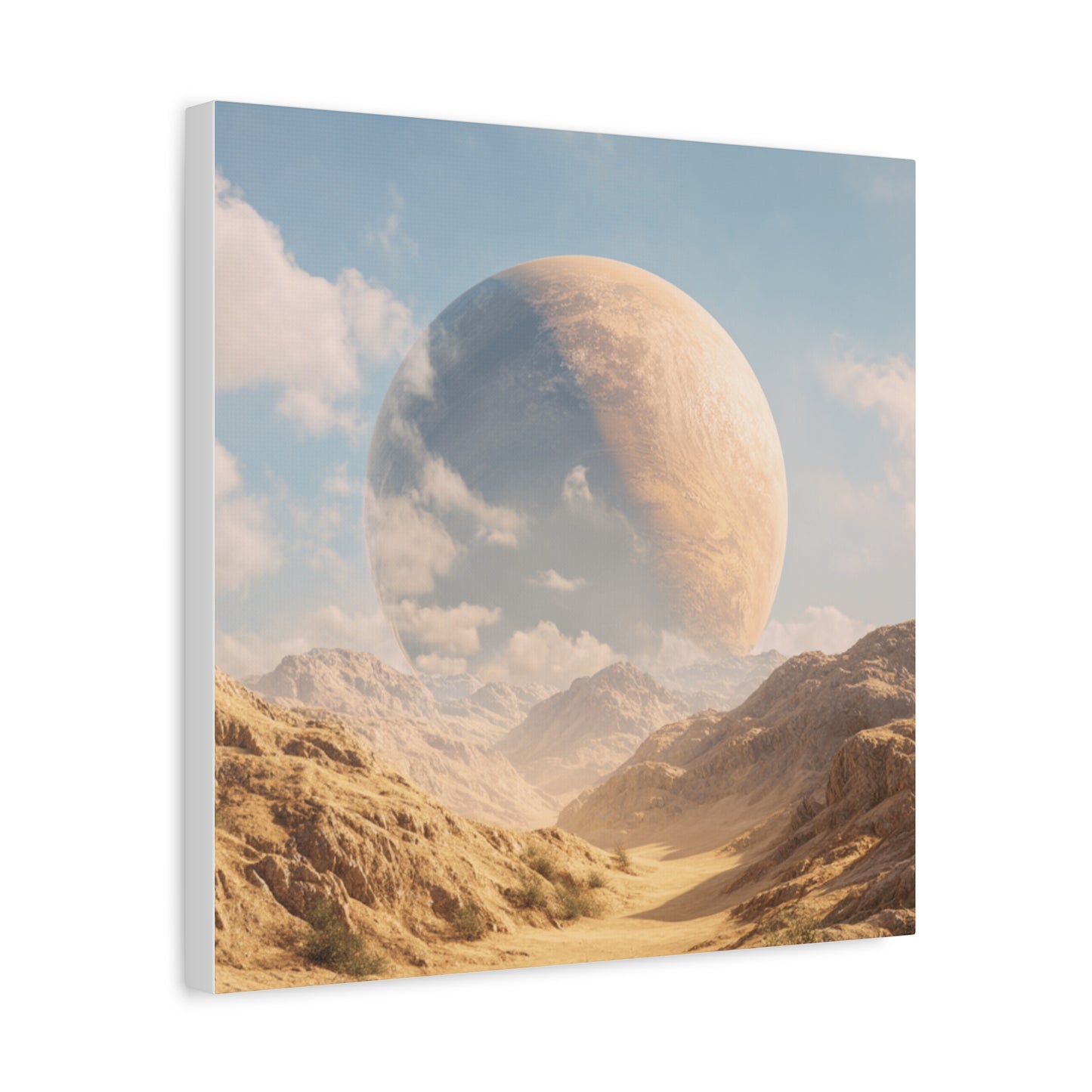 Stretched Canvas Wall Art - Dreamy Planet Landscape, Home Decor, Gallery Wall, Gift for Space Lovers, Nature Theme