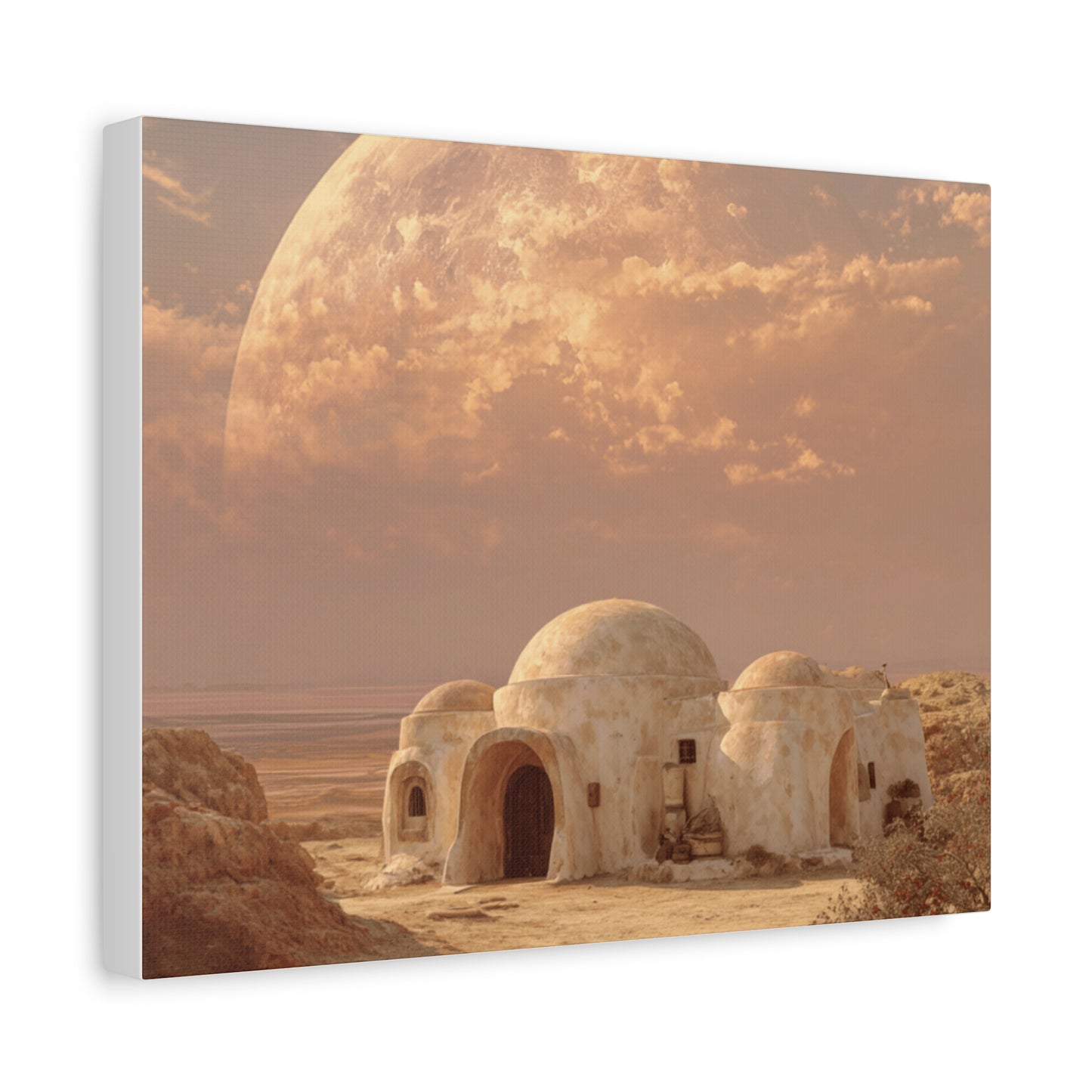 Stretched Canvas Art Print, Matte Wall Decor, Desert Landscape, Home Office Art, Gift for Art Lovers, Space Decor, Unique Wall Art
