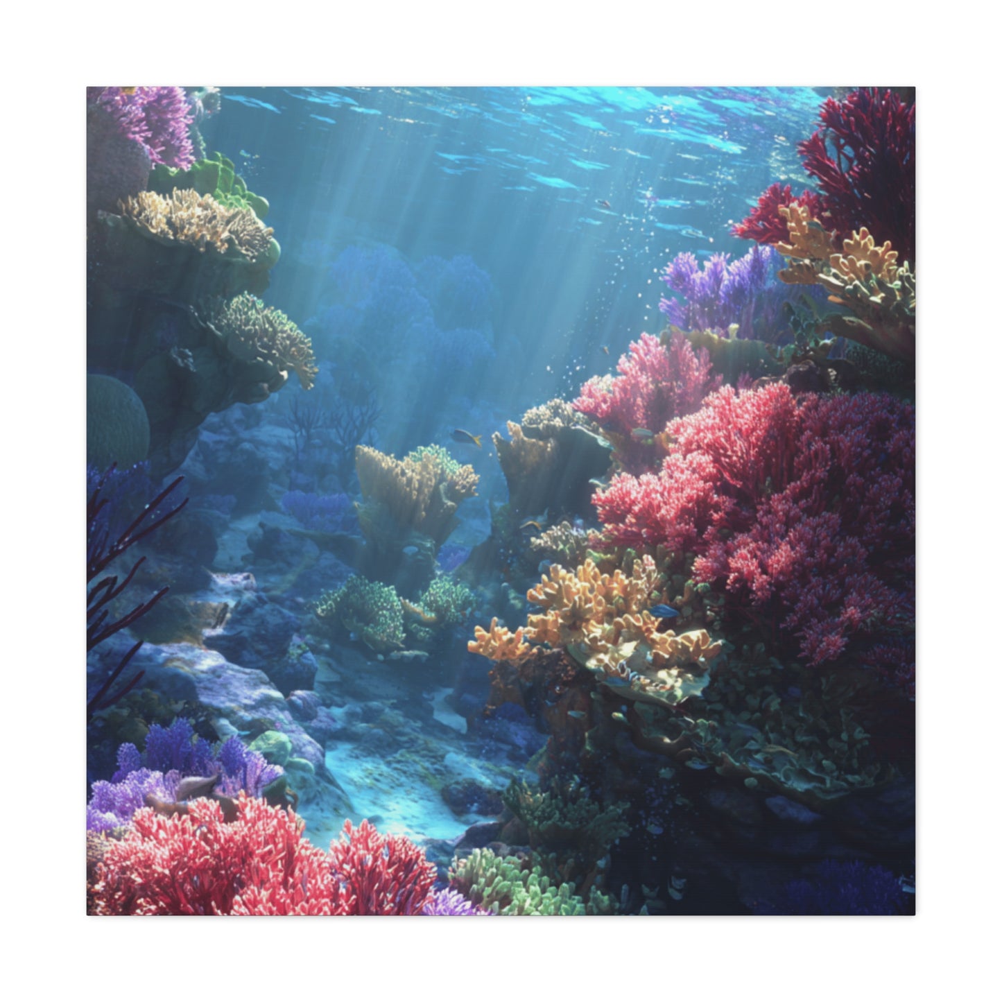 Vibrant Coral Reef Canvas Art, Underwater Decor, Ocean Wall Art, Beach House Decor, Gift for Ocean Lovers