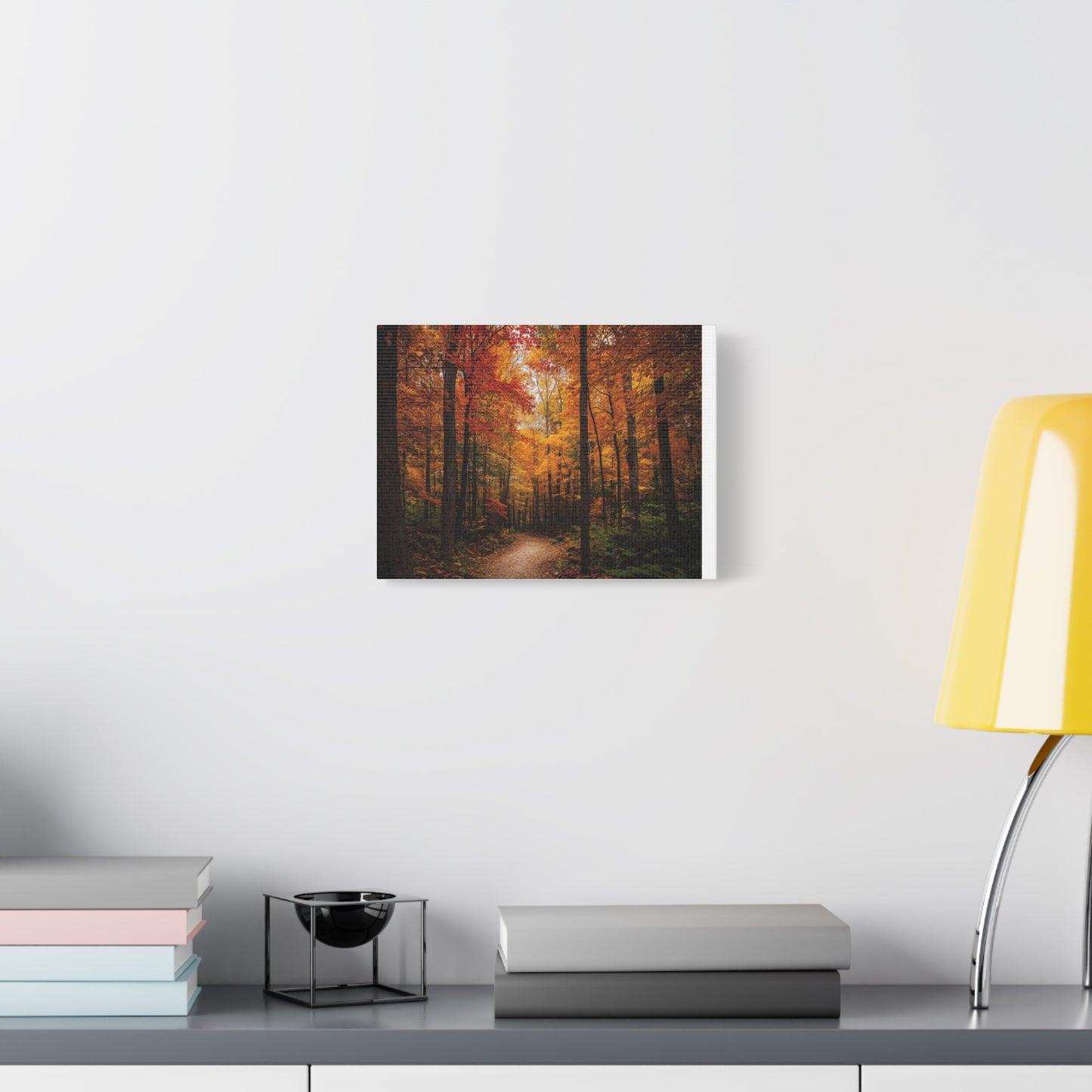 Canvas Wall Art, Autumn Forest Scene, Home Decor, Nature Print, Gift for Nature Lovers, Fall Decoration, Cozy Living Room Art