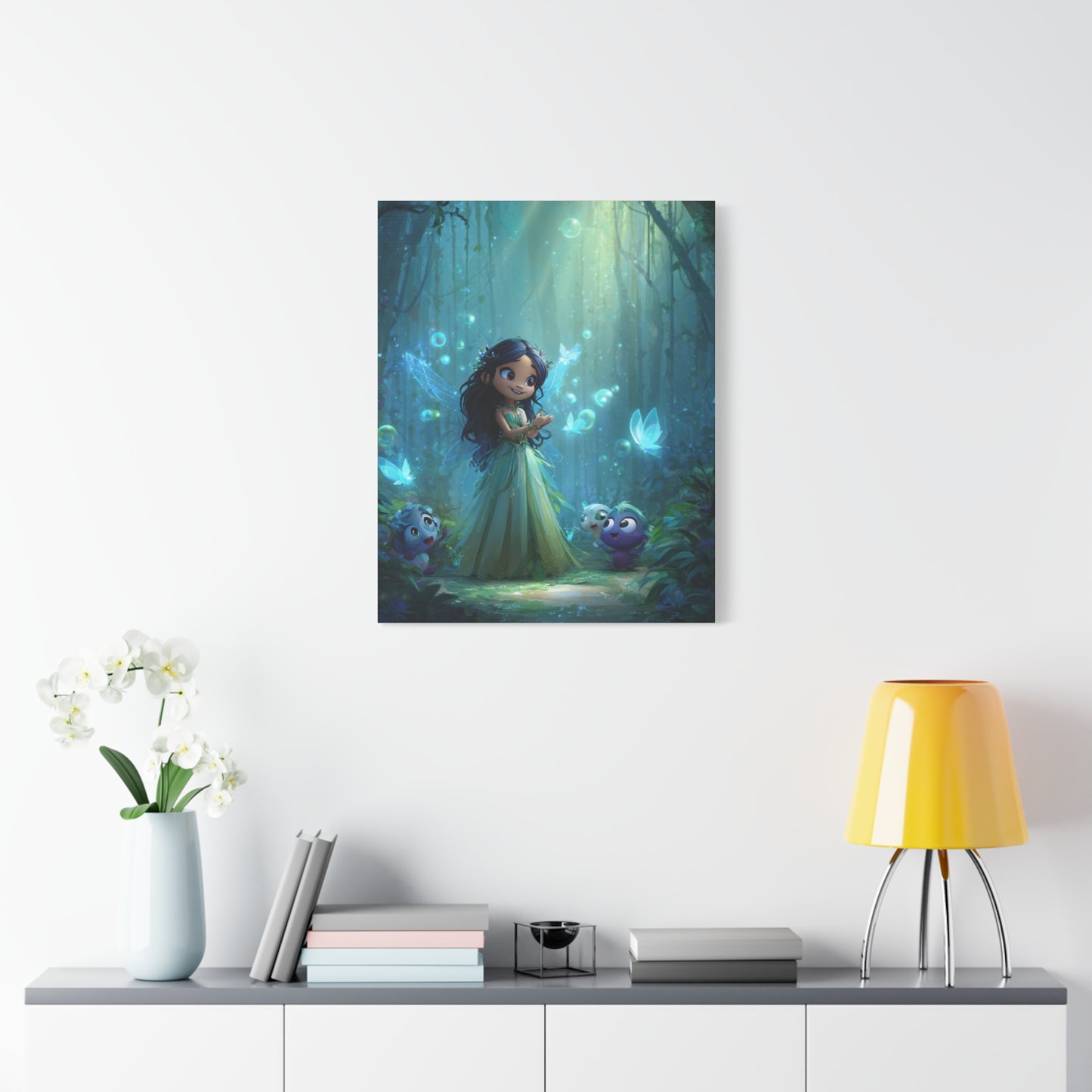 Whimsical Fairy Tale Canvas Wall Art, Enchanted Forest Decor, Fantasy Children's Room Wall Art, Magical Gift for Kids, Home Decor