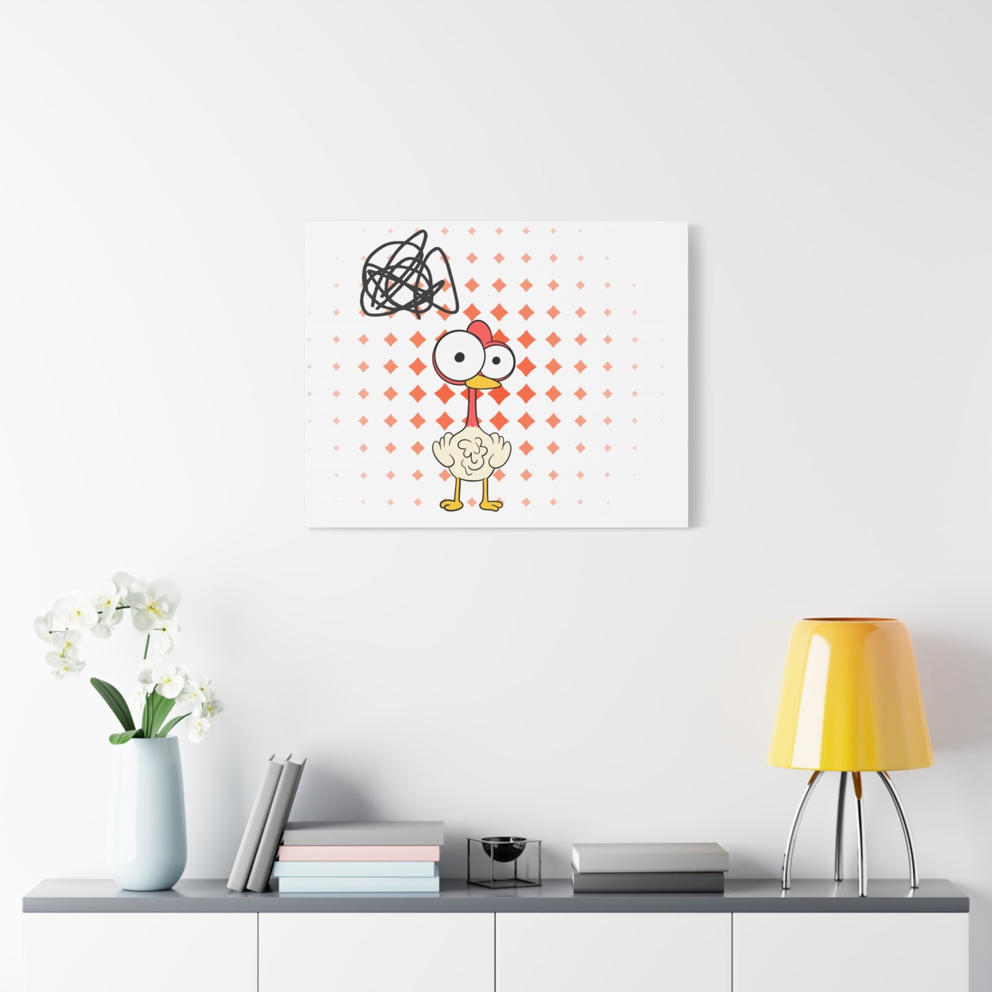 Whimsical Chicken Canvas Wall Art