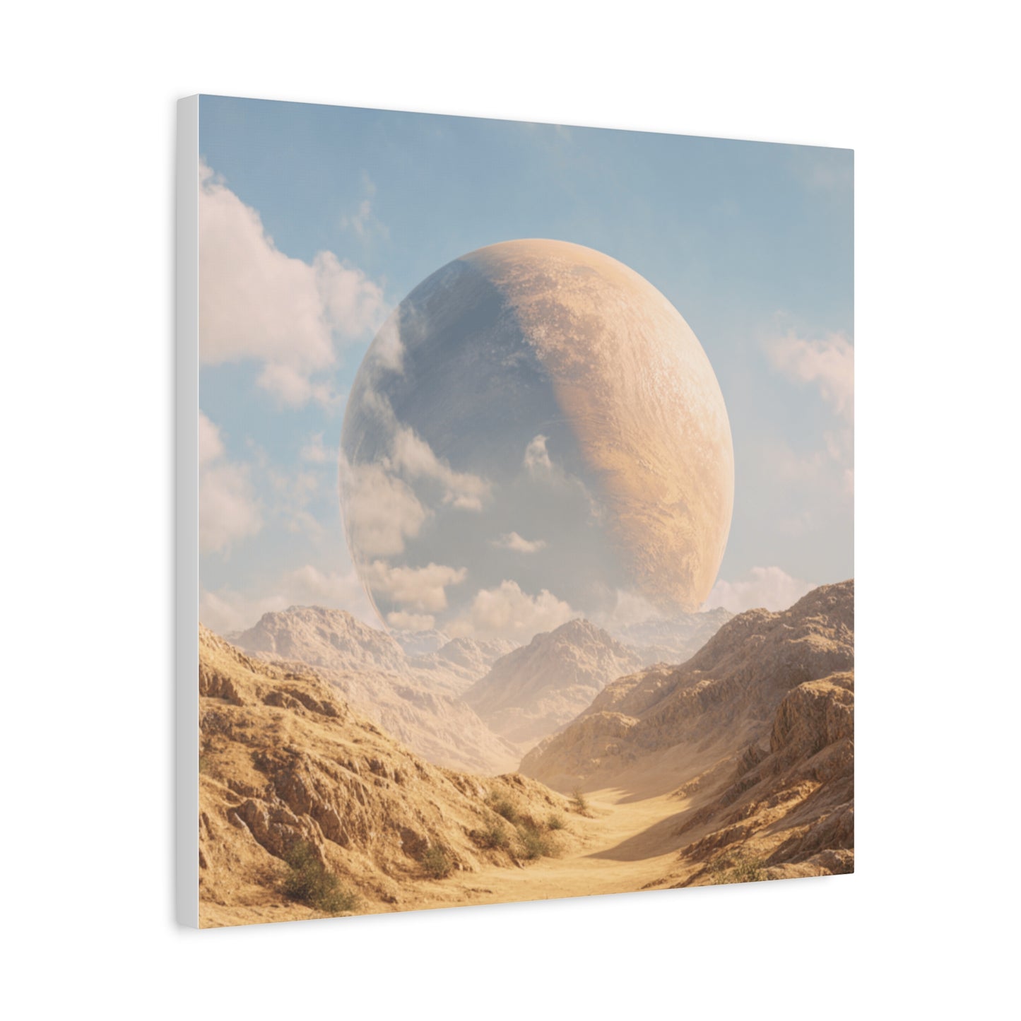 Stretched Canvas Wall Art - Dreamy Planet Landscape, Home Decor, Gallery Wall, Gift for Space Lovers, Nature Theme