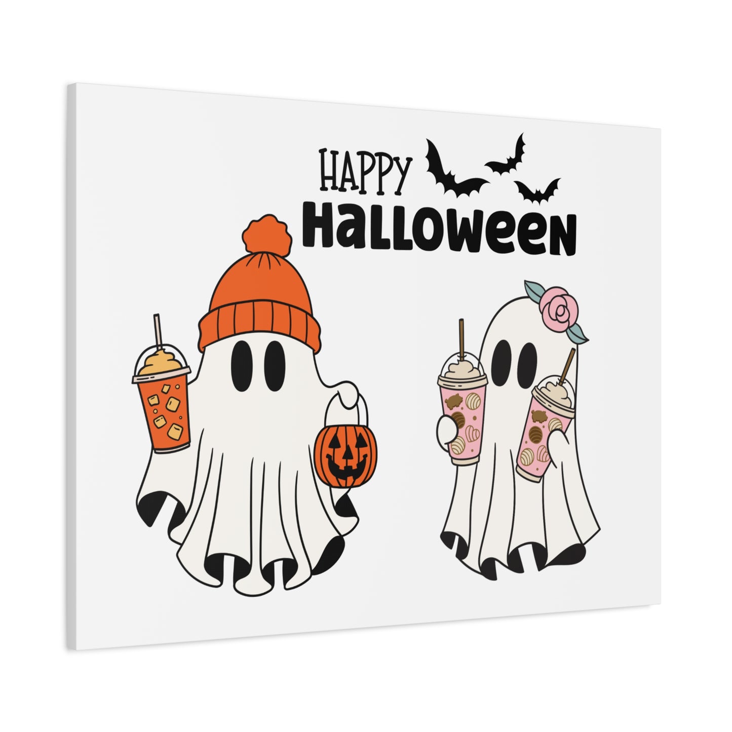 Canvas Print - Adorable Ghost Friends, Happy Halloween