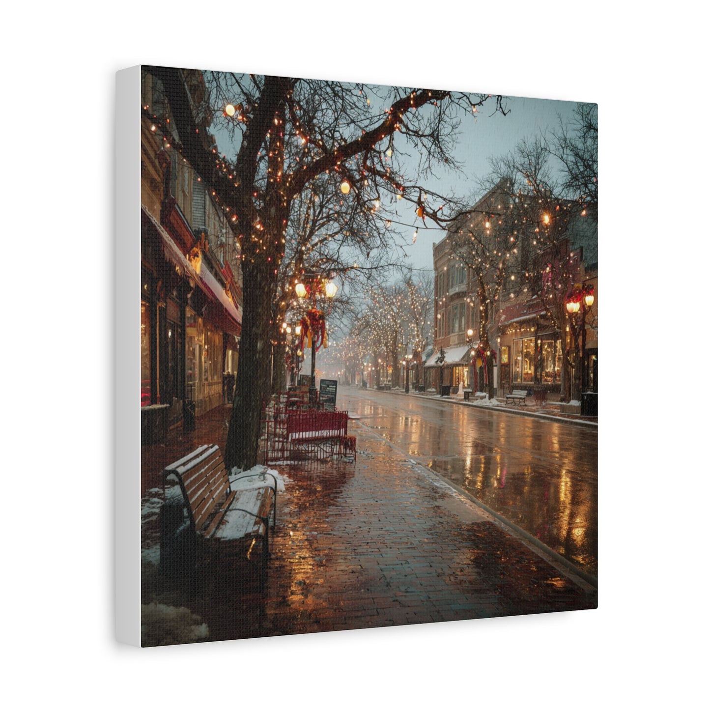 Cozy Winter Canvas Wall Art, Holiday Decor, Home Decoration, Gift for Her, Christmas Vibes, Seasonal Artwork