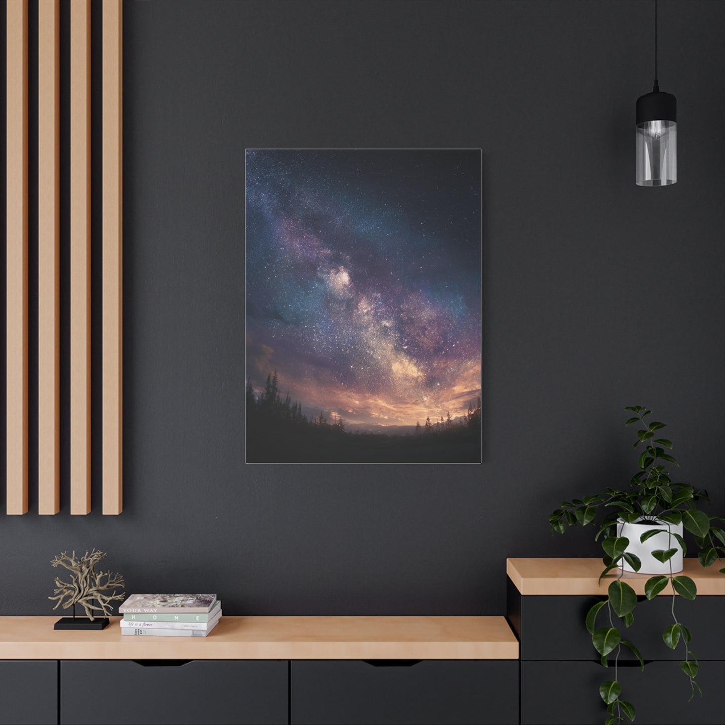 Galactic Night Matte Canvas Print, Cosmic Wall Art for Home Decor, Celestial Decor, Starry Night Art, Space Lover Gift, Bedroom Wall Art