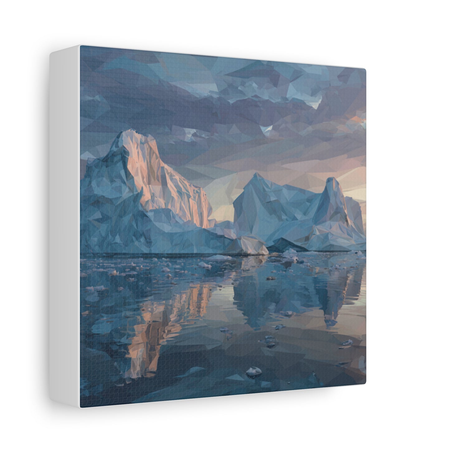 Stretched Canvas Art Print, Geometric Landscape Wall Decor, Minimalist Home Accent, Nature-Inspired Artwork, Unique Gift Idea